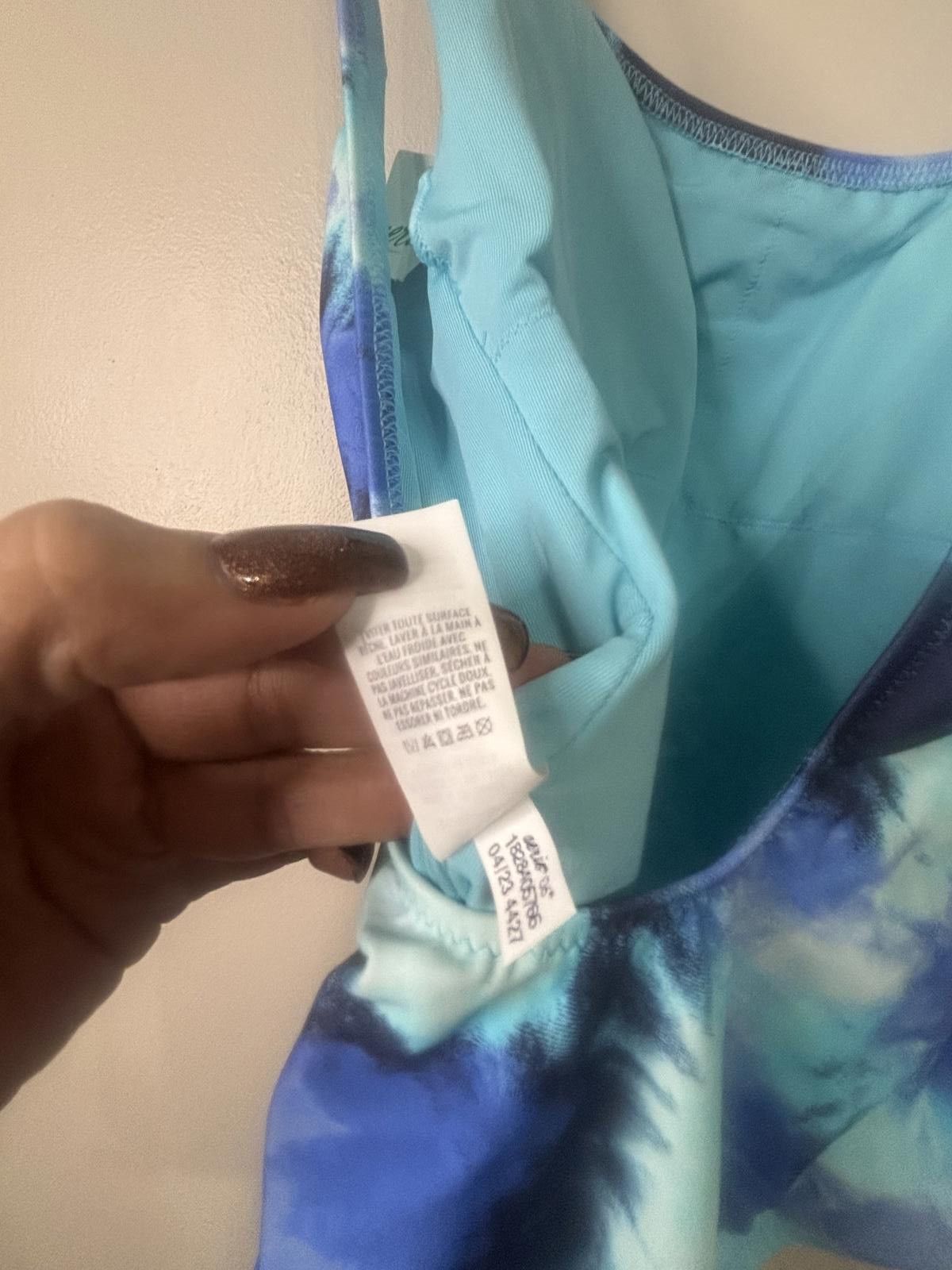 Designer Aerie Vibrant Blue Tie-Dye Swimsuit - XS Size ONE SIZE - 6 Thumbnail