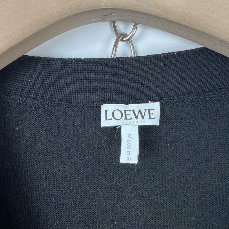 Loewe LOEWE Blue Embroidered Logo Wool Cardigan Size S / US 4 / IT 40 - 5 Thumbnail