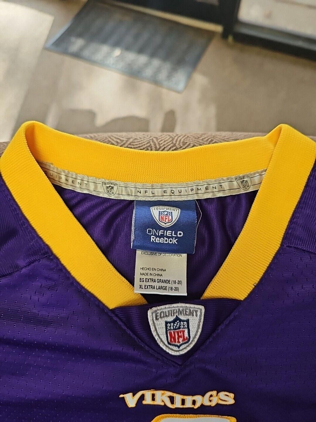 Reebok Reebok Brett Favre Onfield Stitched #4 Vikings NFL Youth XL Size ONE SIZE - 5 Thumbnail