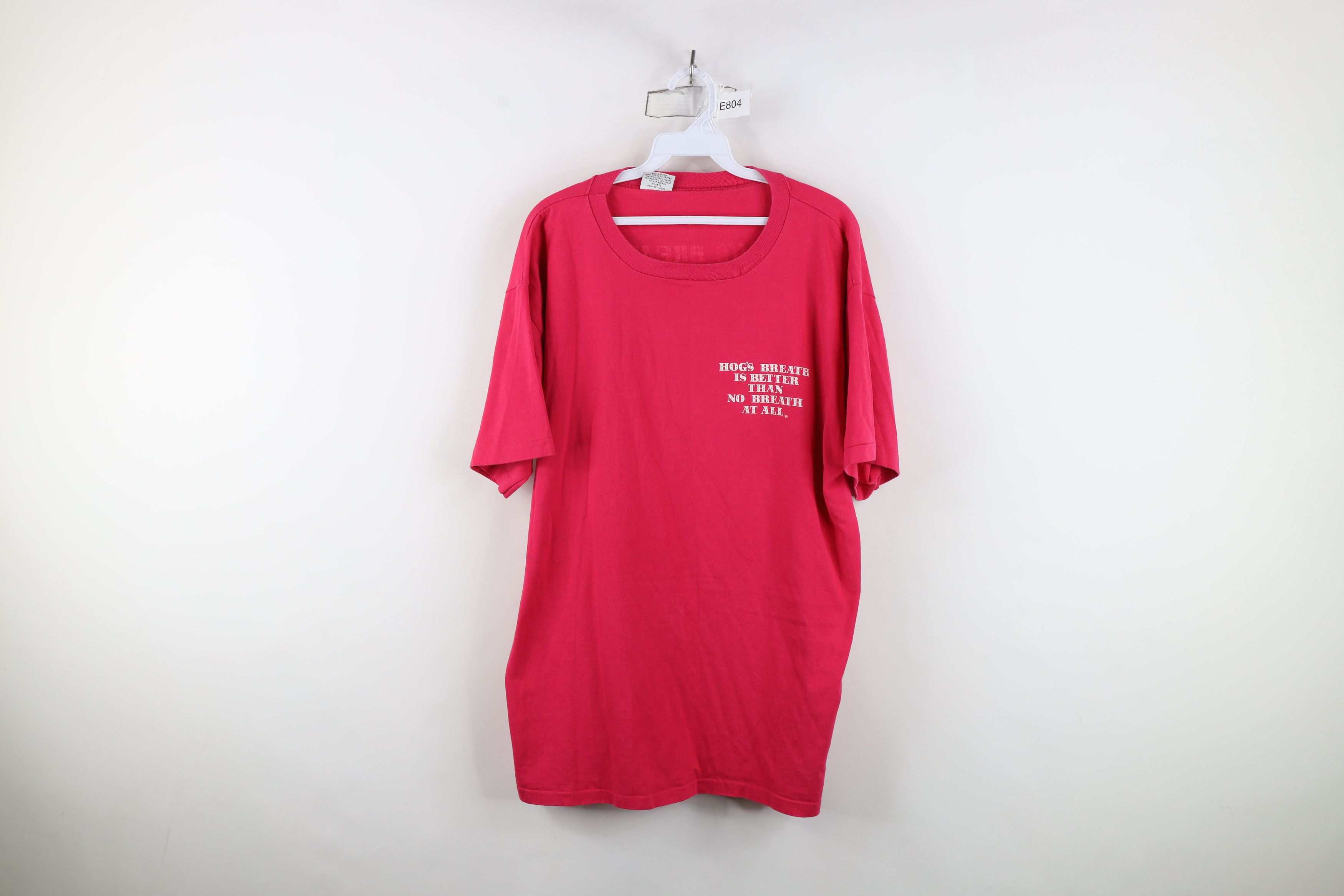 Vintage Vintage 90s Hogs Breath Saloon Short Sleeve T-Shirt Pink USA Size US XL / EU 56 / 4 - 1 Thumbnail