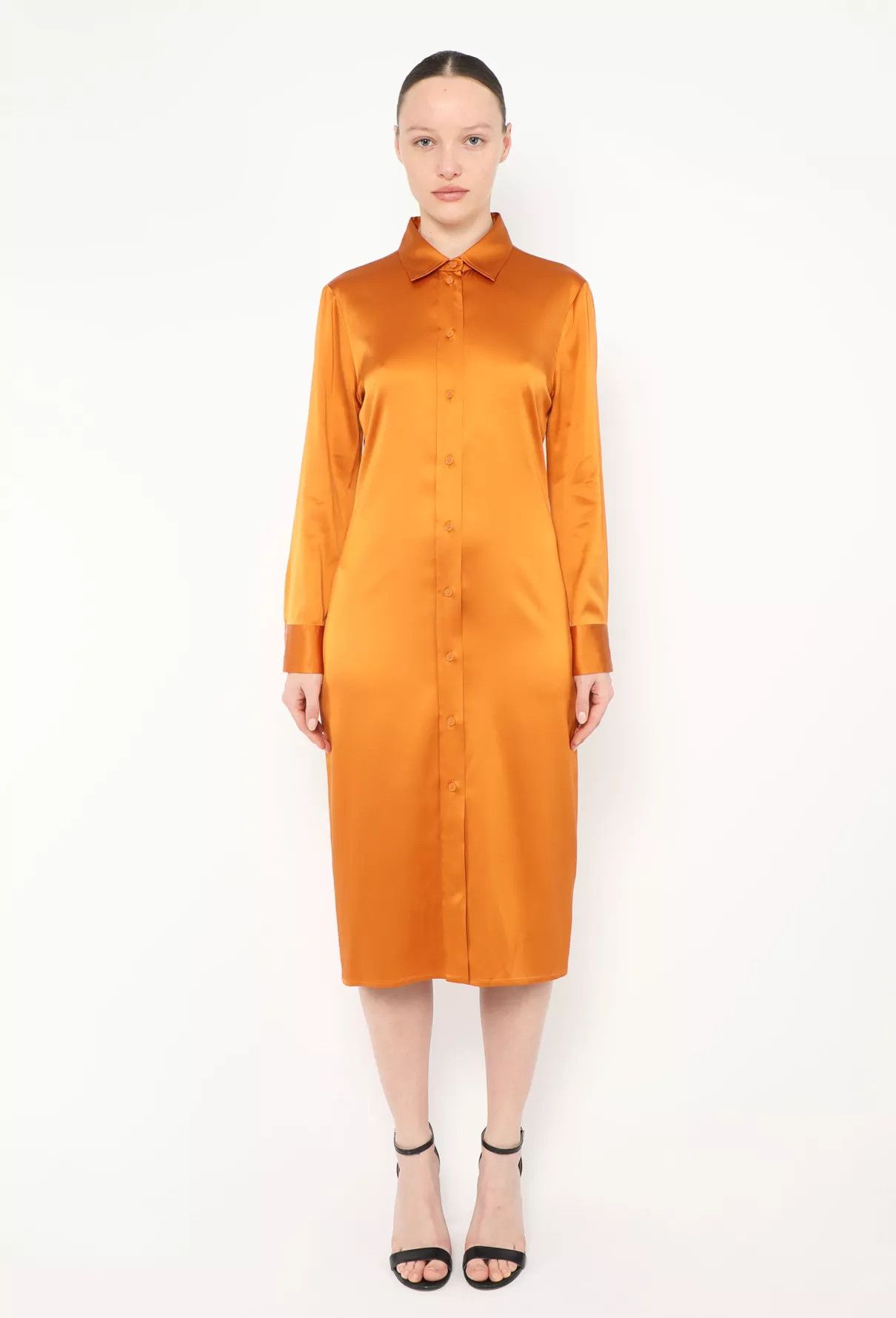 Bottega Veneta o1y0725 Midi Dress in Rust Size S / US 4 / IT 40 - 1 Thumbnail