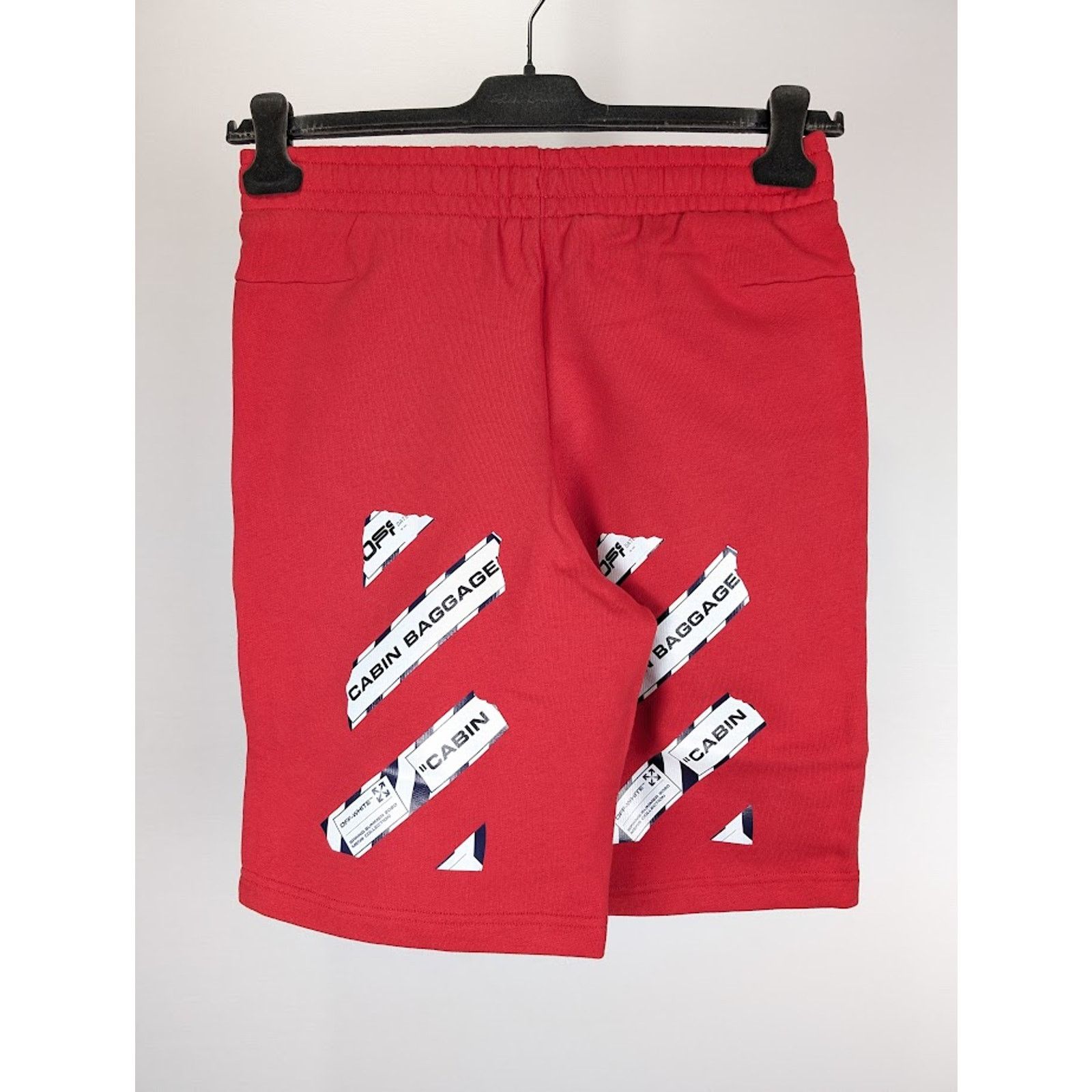 Off-White o1rshd1 Airport Tape Sweatshort in Red Multicolor Size US 28 / EU 44 - 11 Thumbnail