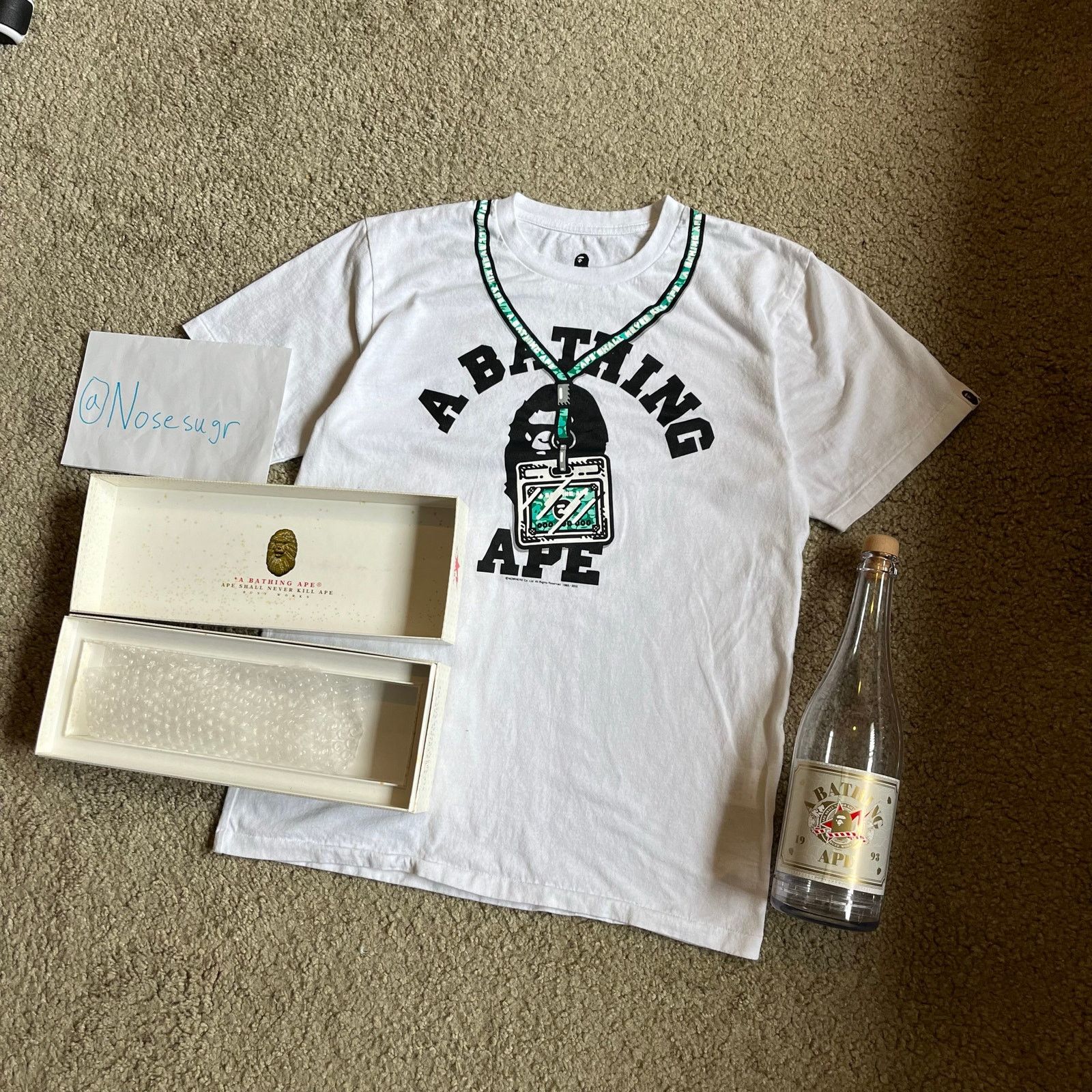 Bape × Nigo Authentic Bape 2000’s EXCLUSIVE Champagne Bottle Tee M Size US M / EU 48-50 / 2 - 1 Thumbnail