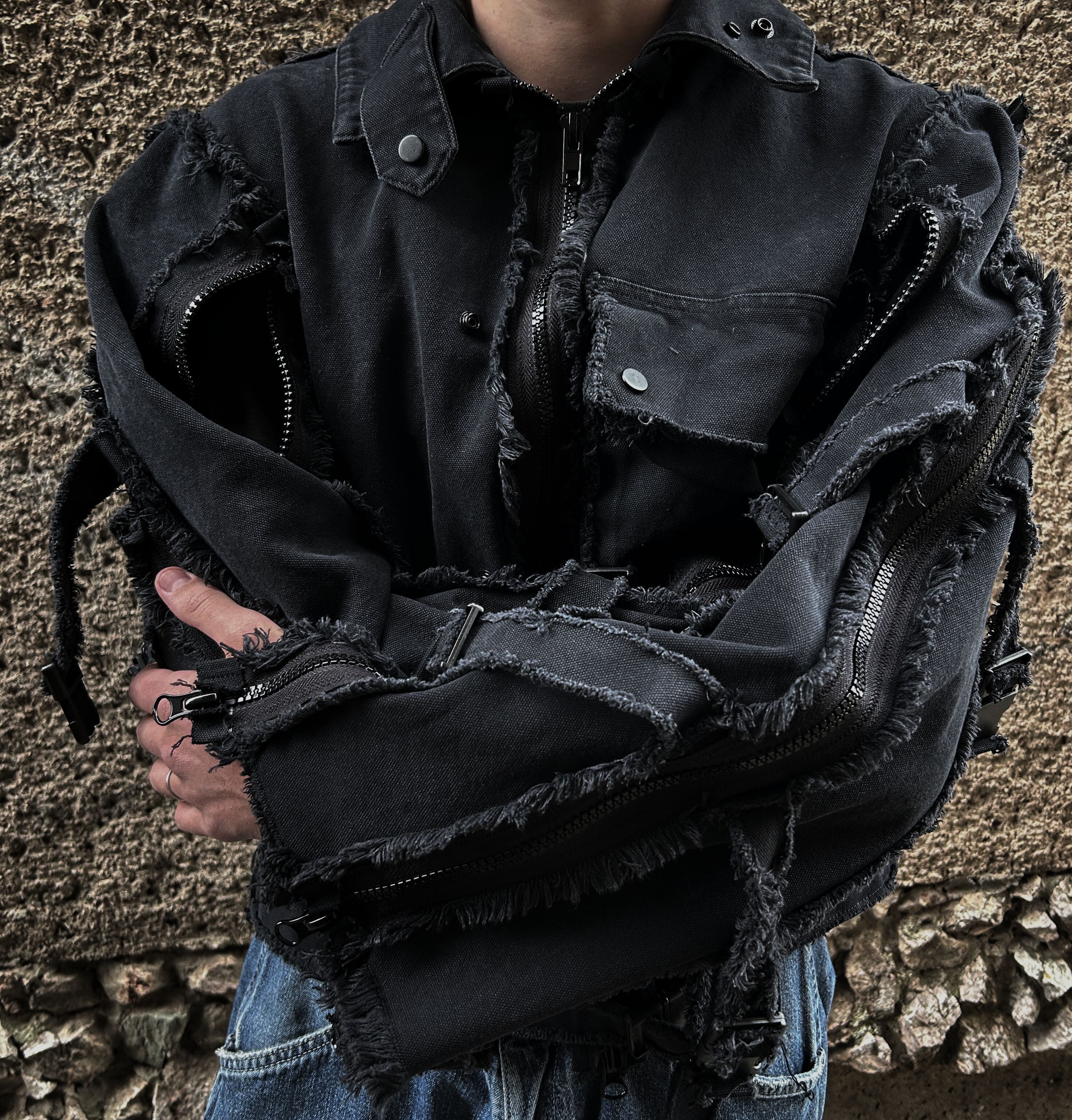 Hysteric Glamour Archive Distressed Double Layer Jacket Deconstructed Style Size US L / EU 52-54 / 3 - 4 Thumbnail