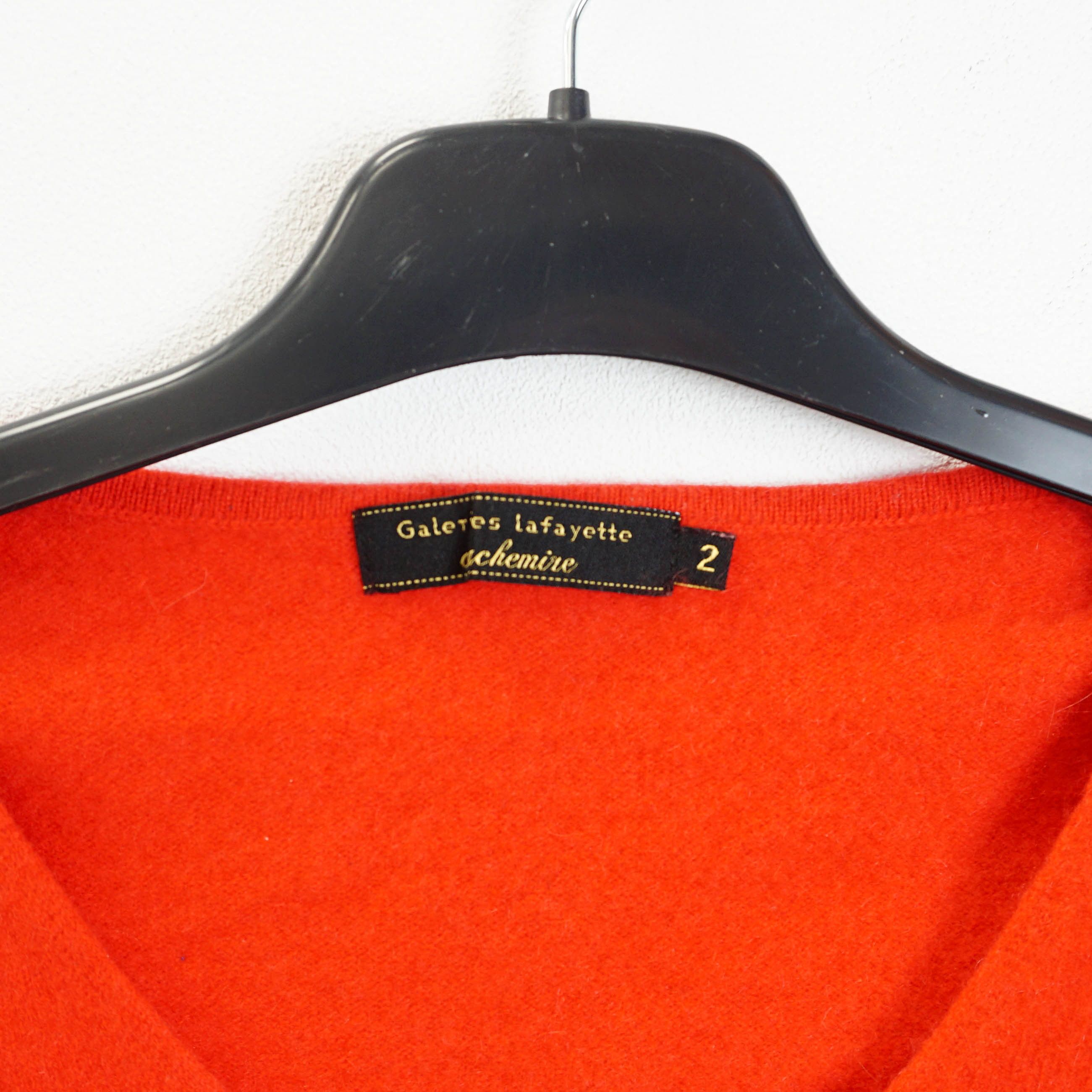 Galeries Lafayette Galeries Lafayette 100% Cashmere Red Sweater Size S / US 4 / IT 40 - 2 Thumbnail