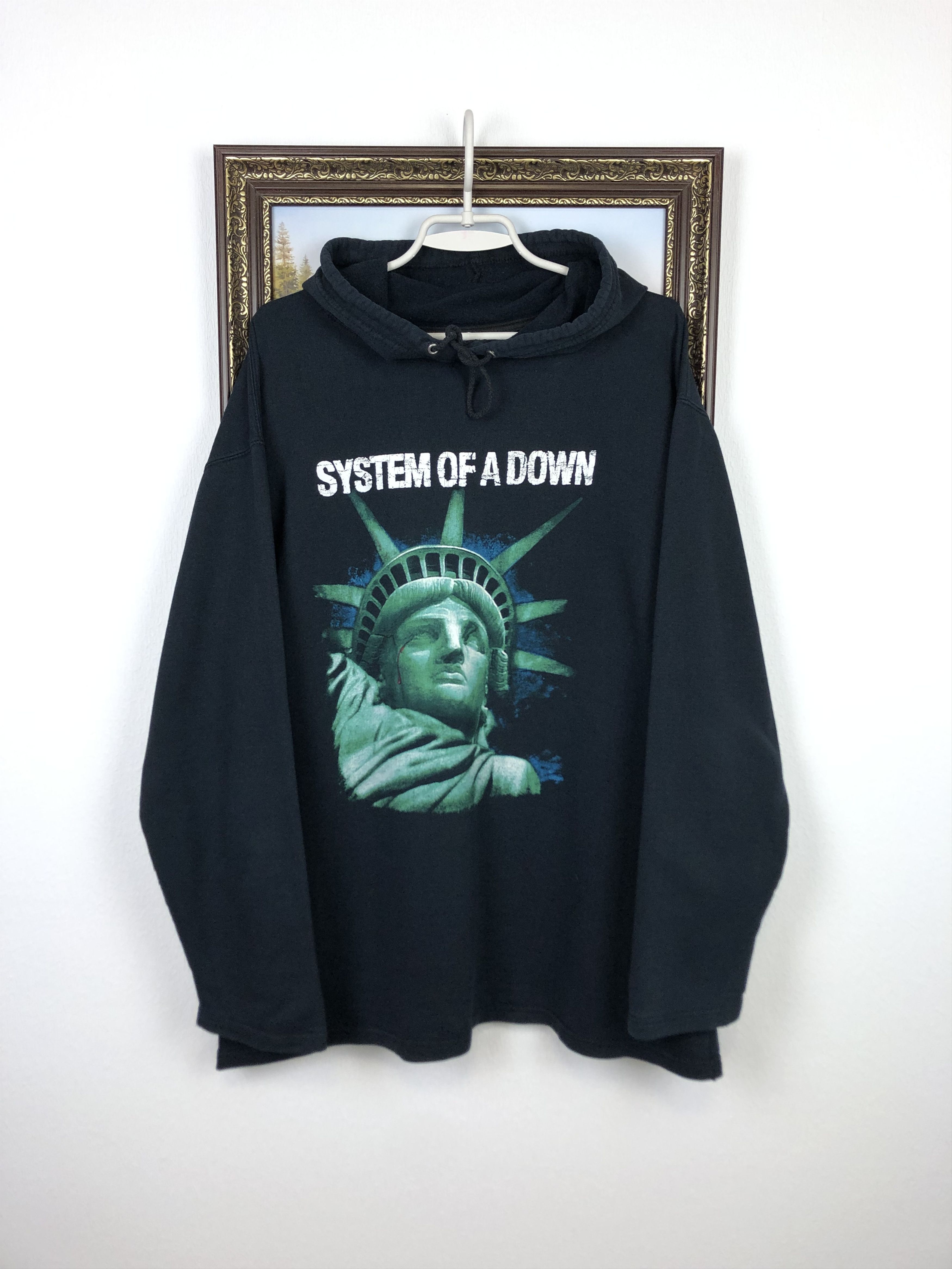 Band Tees × Vintage Vintage SOAD System Of A Down Lady Liberty Over Print Jacket Size US XL / EU 56 / 4 - 1 Thumbnail