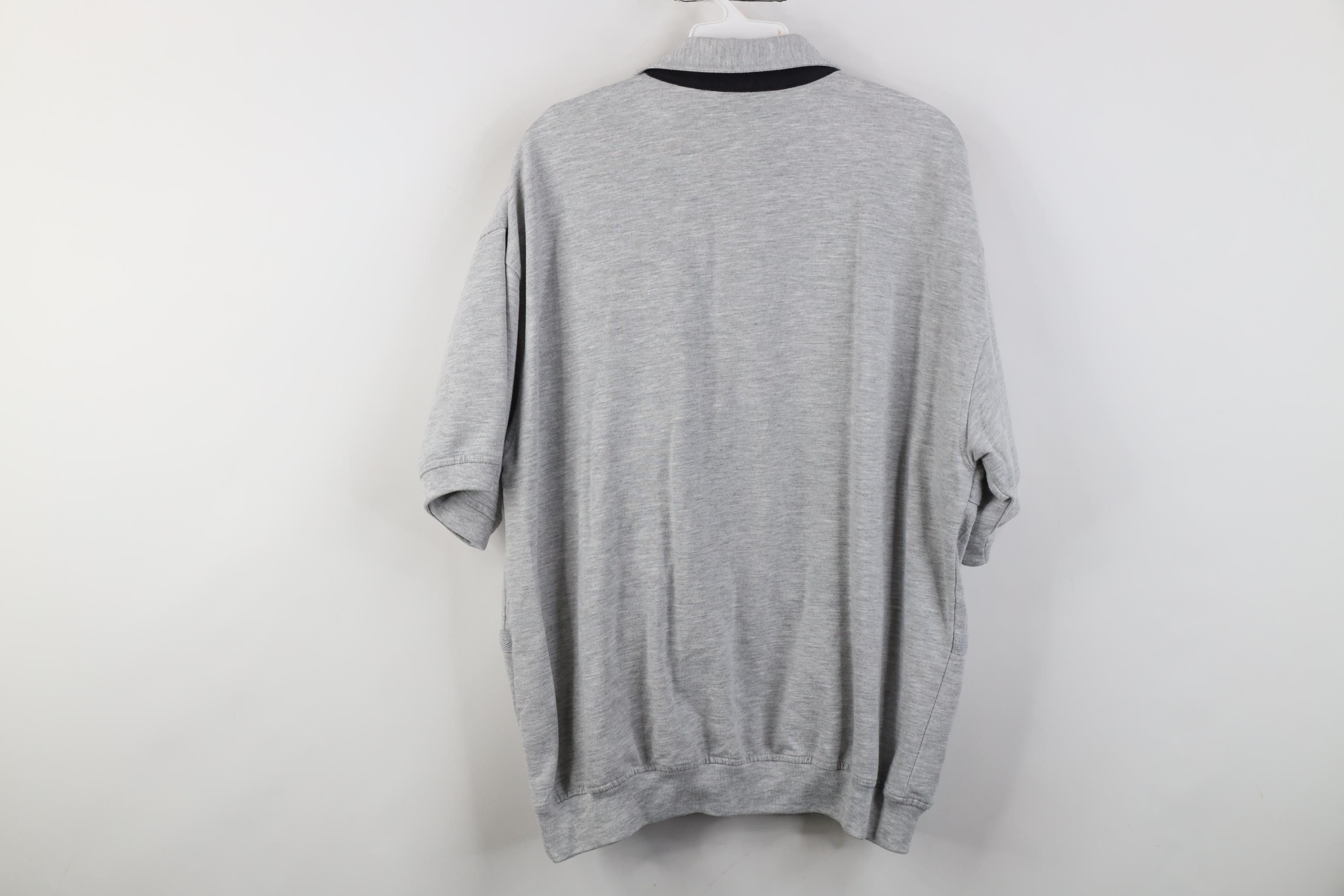 Vintage Vintage 90s Streetwear Ribbed Knit Pullover Polo Shirt Gray Size US L / EU 52-54 / 3 - 11 Thumbnail
