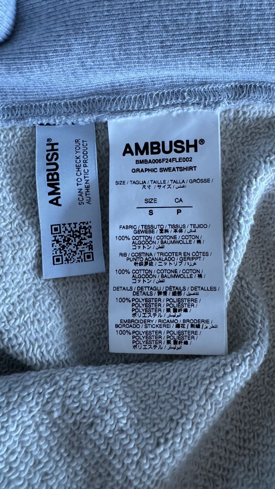 Ambush Design Ambush sweatshirt new with tags S M L grey Size US S / EU 44-46 / 1 - 10 Thumbnail
