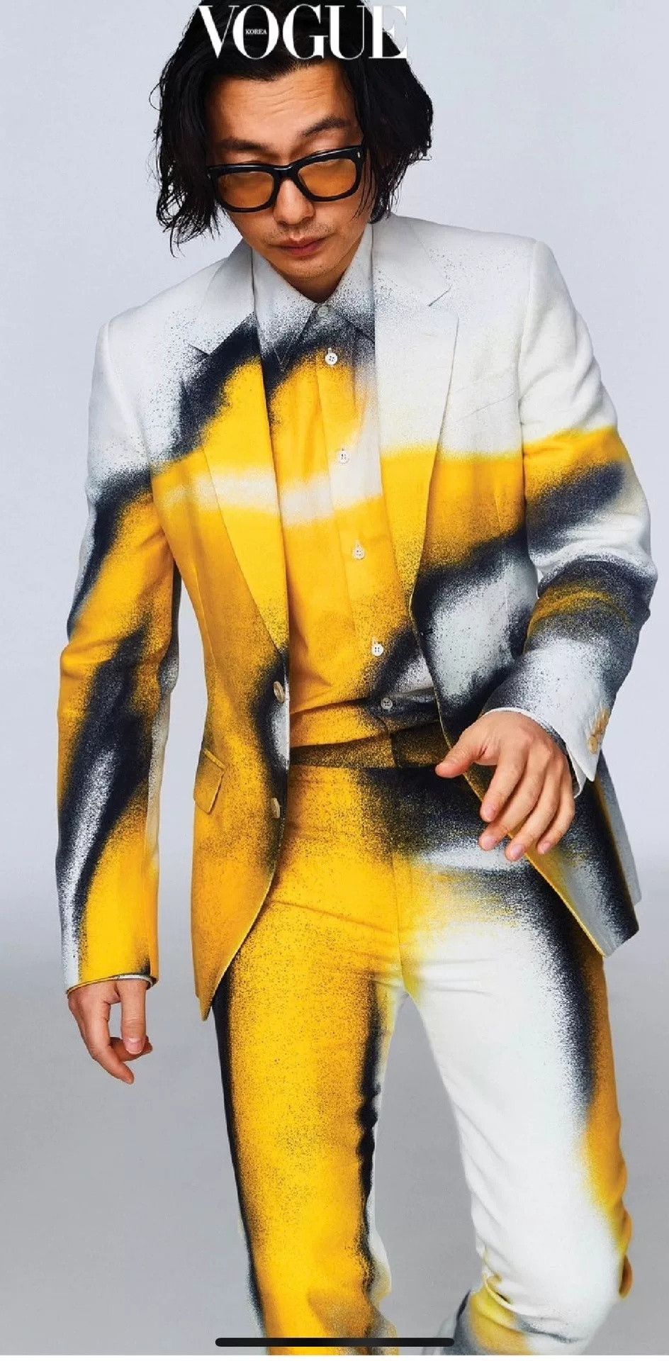 Alexander McQueen Alexander McQueen Yellow Gray Spray Suit Set Size US S / EU 44-46 / 1 - 1 Preview