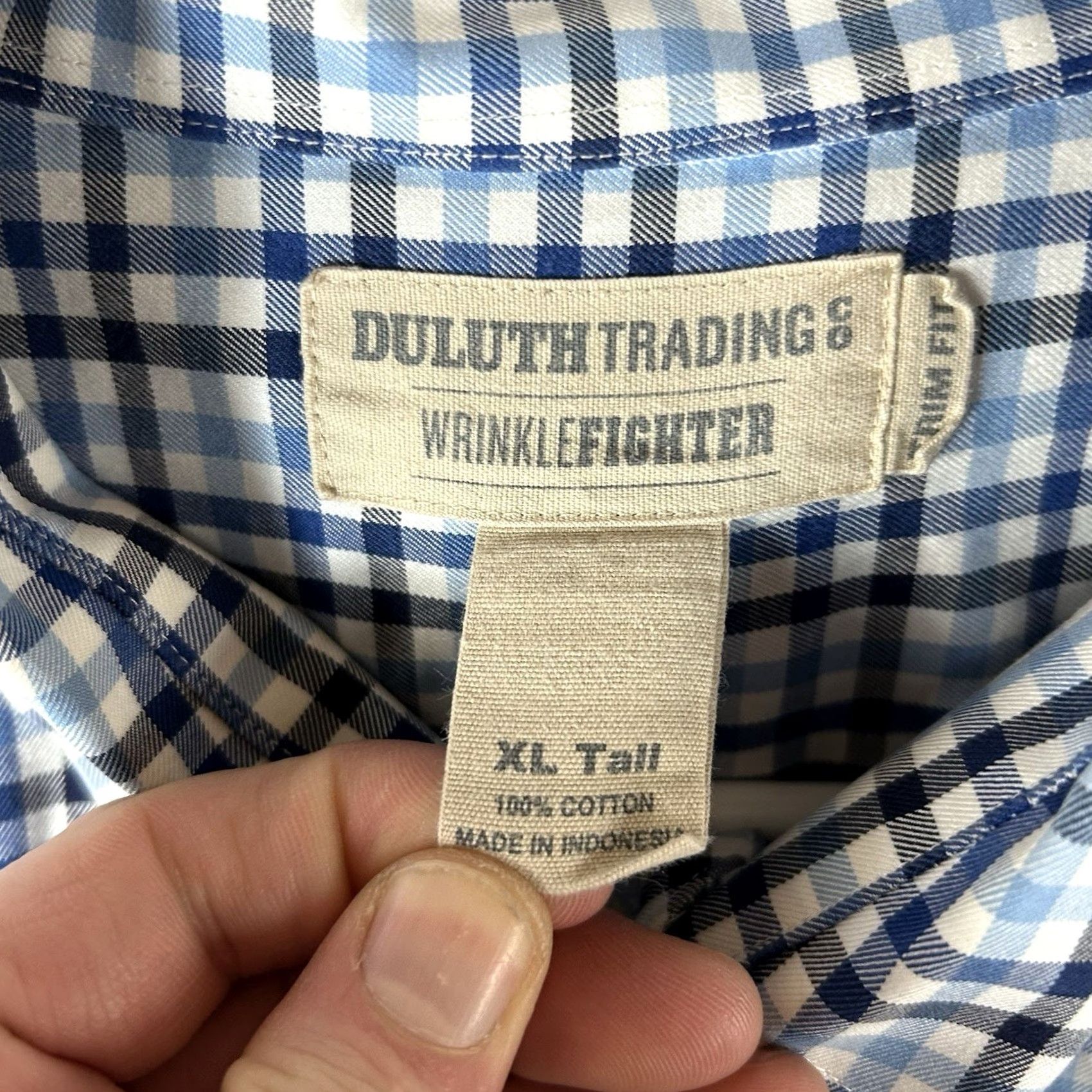 Vintage Duluth Wrinkle Fighter Long Sleeve Button Up Shirt Mens XL Tall Plaid Blue Size US XL / EU 56 / 4 - 4 Thumbnail