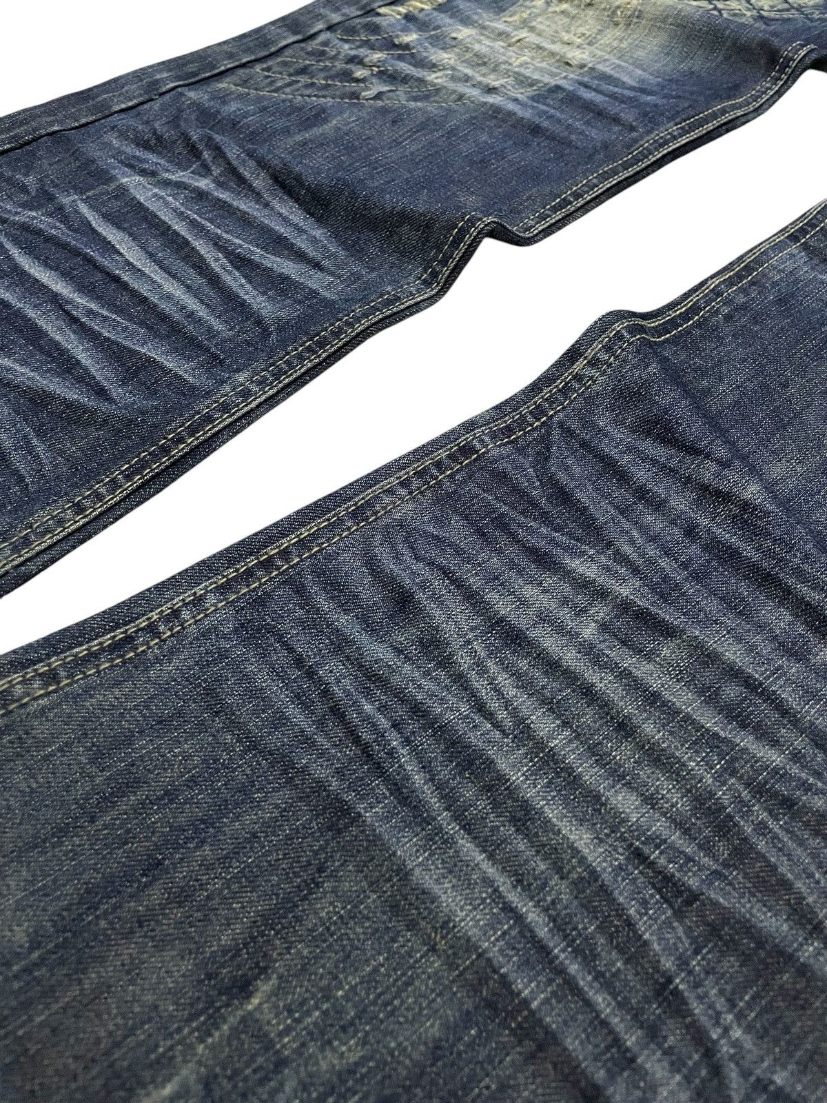 Japanese Brand Lemans Japan Asymmetrical Panel Heavy Stitch Boro Jeans Size US 32 / EU 48 - 6 Thumbnail