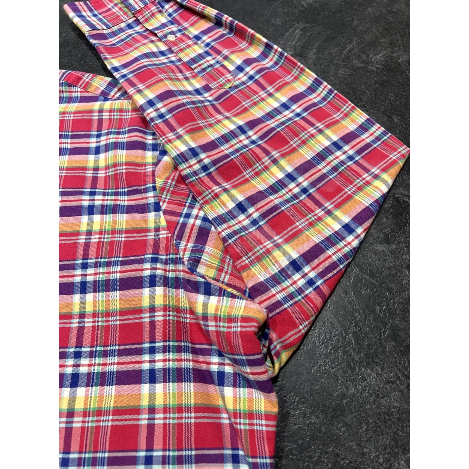 Ralph Lauren Ralph Lauren Plaid Dress Shirt Long Sleeve XL Red Yellow Blue Mens Size US XL / EU 56 / 4 - 2 Thumbnail