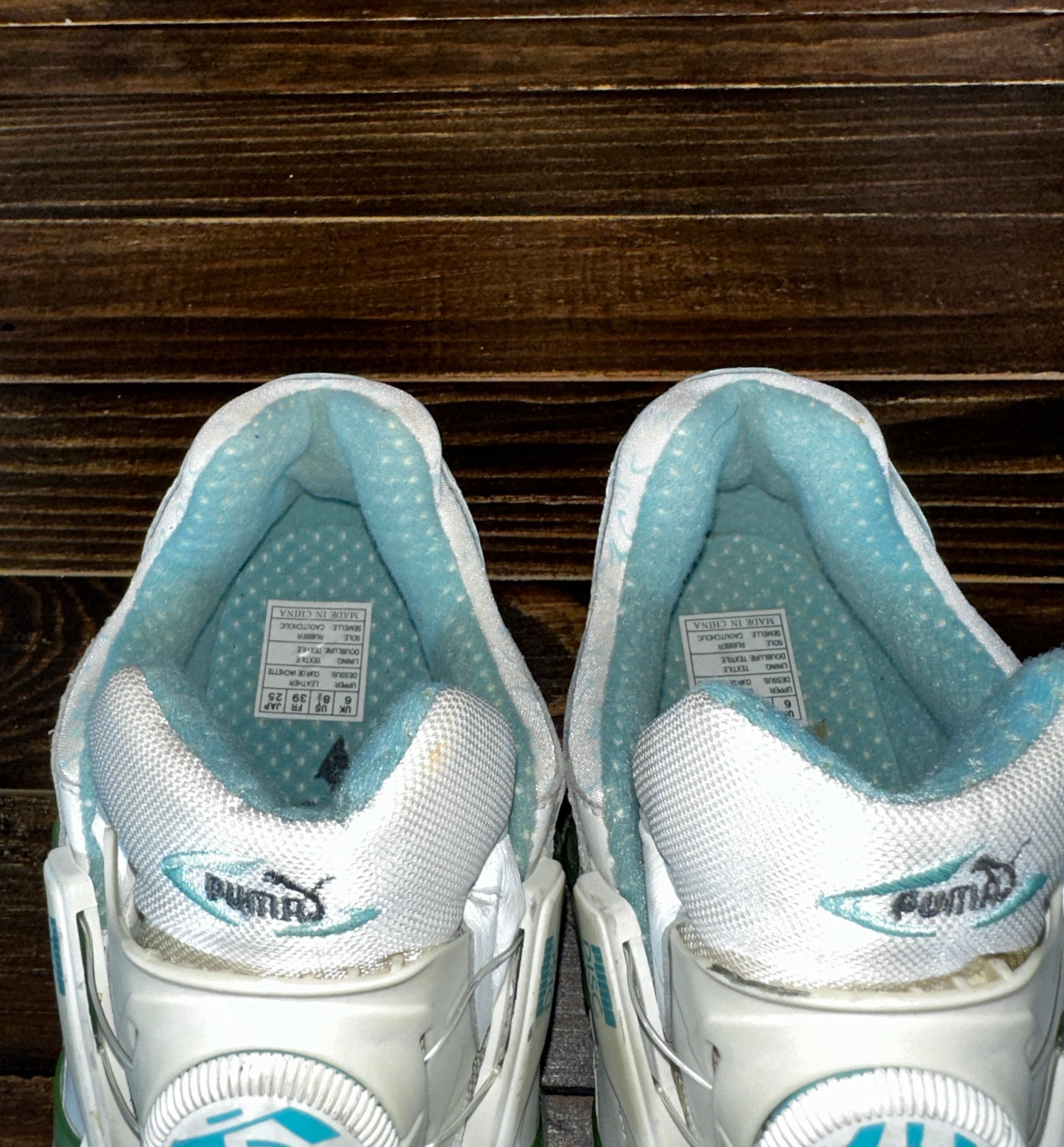 Puma × Vintage Vintage Puma Disc System 1993 Women's White Leather Sneakers Size US 8.5 / IT 38.5 - 9 Thumbnail