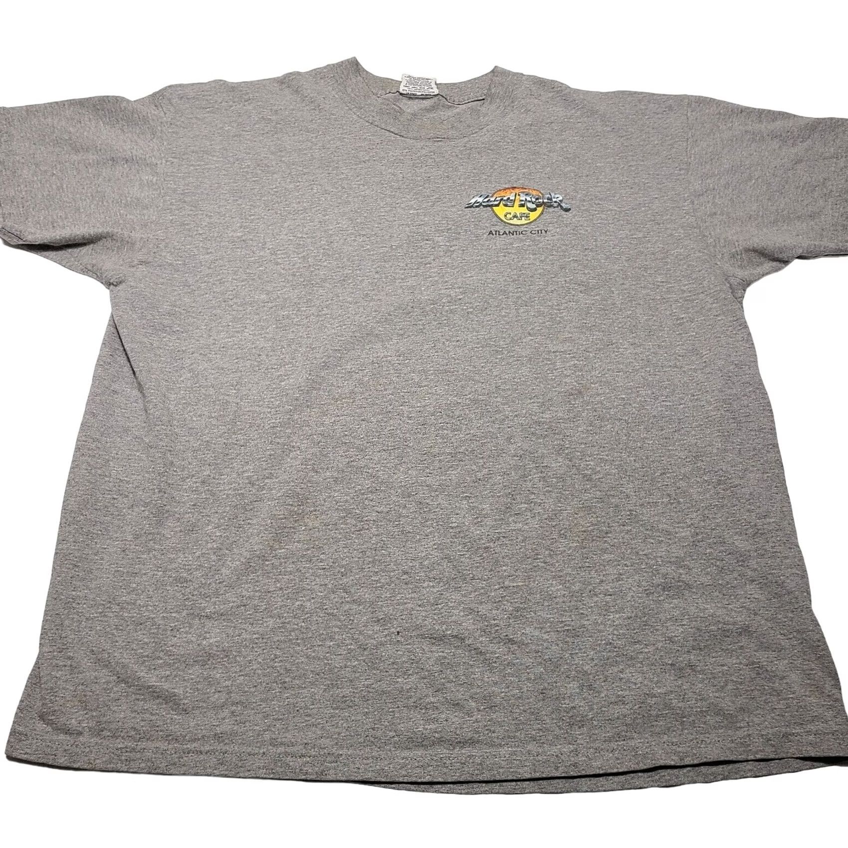Hard Rock Cafe VINTAGE Hard Rock Cafe T-Shirt XL Gray Atlantic City Y2k Mens Short Sleeve Crew Neck Cotton Polyester Knit Solid Logo Graphic Print Size US XL / EU 56 / 4 - 3 Thumbnail