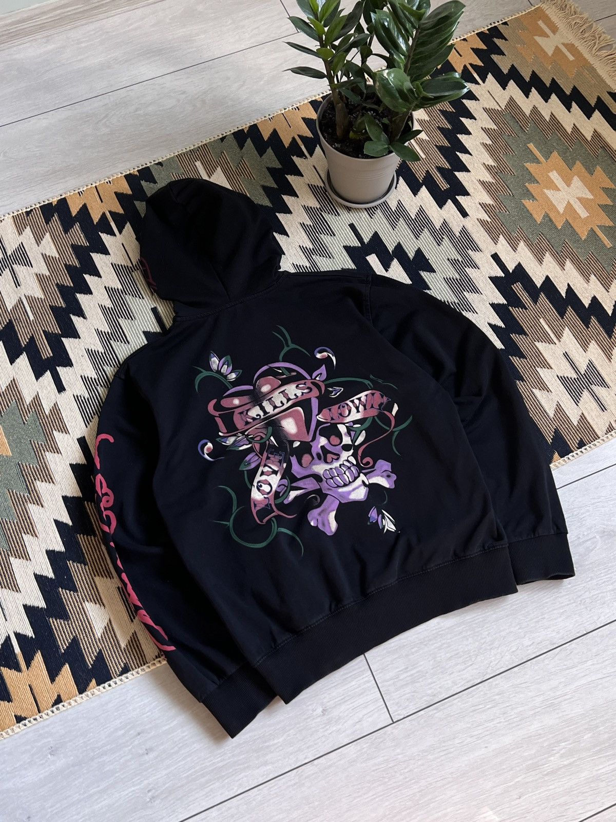 Christian Audigier Ed Hardy by Christian Audigier Big Logo Y2k Zip Hoodie Size S / US 4 / IT 40 - 10 Thumbnail