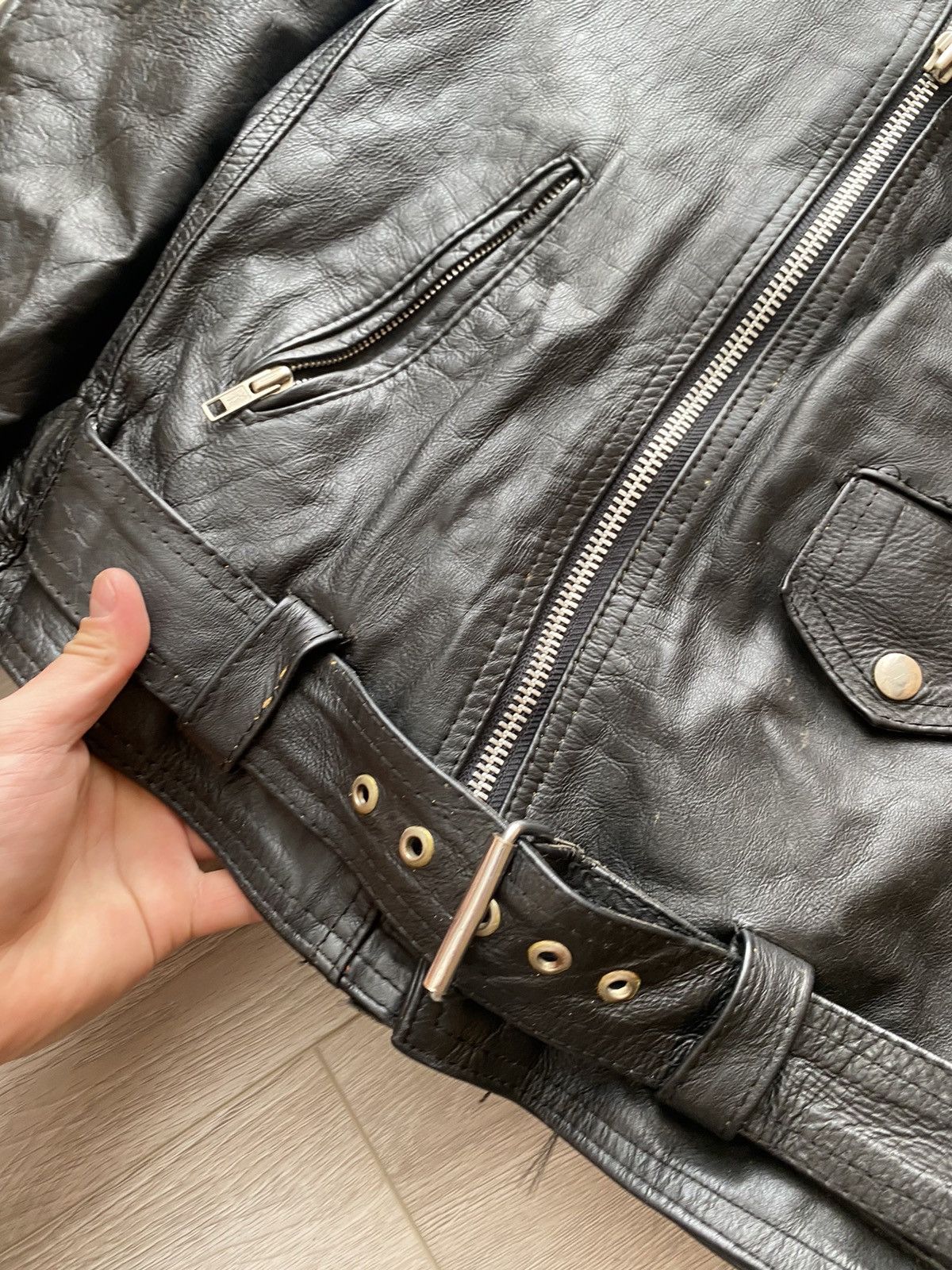 Vintage RARE 🔥 VINTAGE 90S FAST BLACK LEATHER MOTO BIKER JACKET Size US M / EU 48-50 / 2 - 5 Thumbnail