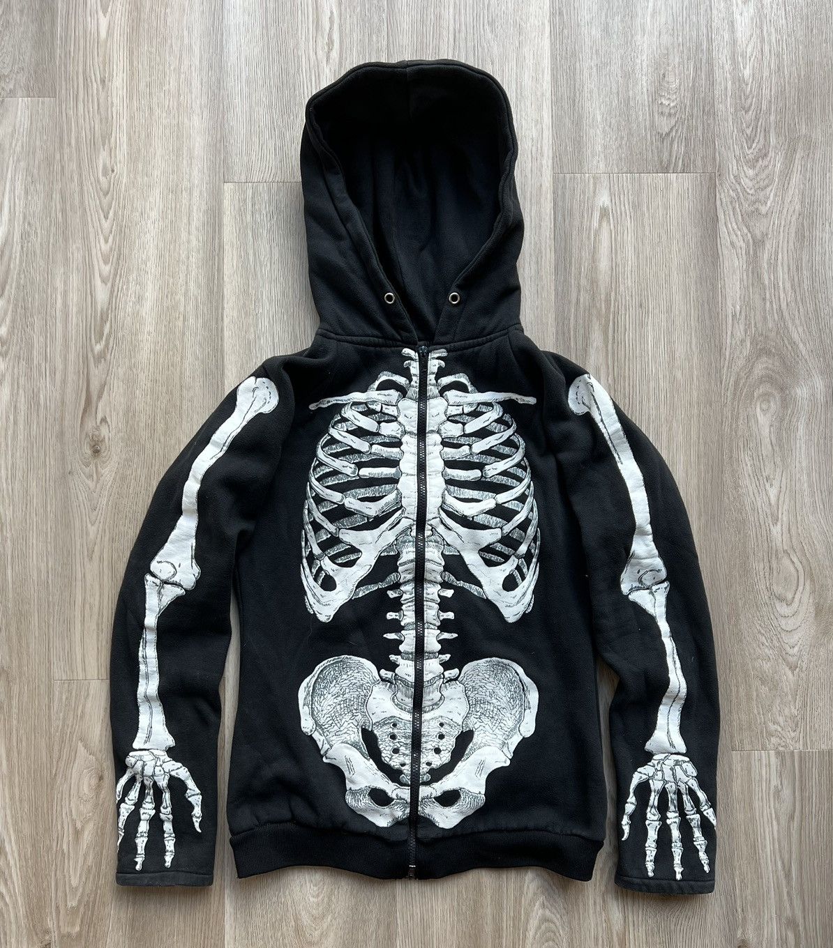 Vintage Skeleton Full Print Avant Garde Zip Up Hoodie Size US S / EU 44-46 / 1 - 1 Thumbnail