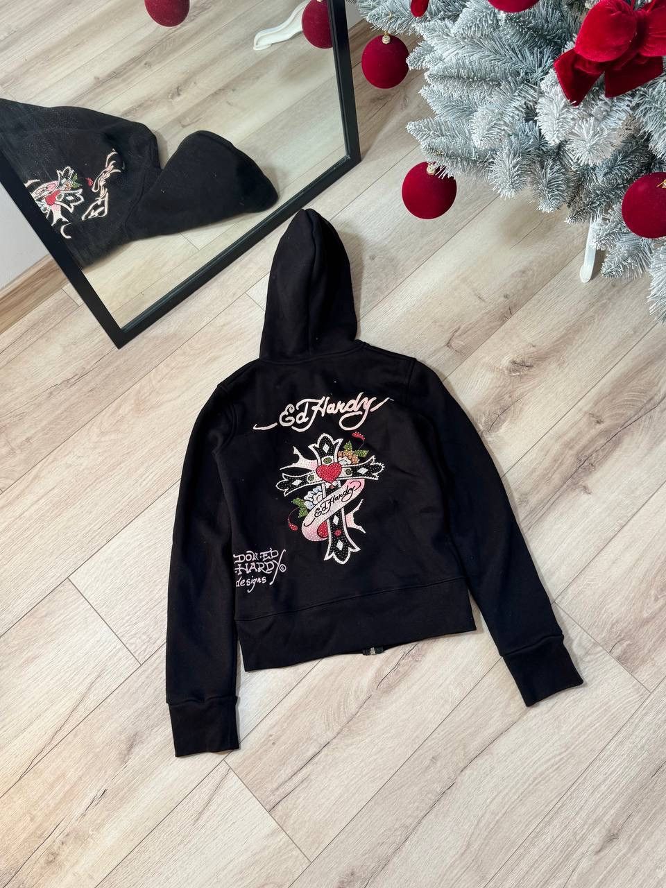 Ed Hardy Ed Hardy Zip Up Hoodie Black Cross Snake Tattoo Design Size S / US 4 / IT 40 - 1 Thumbnail