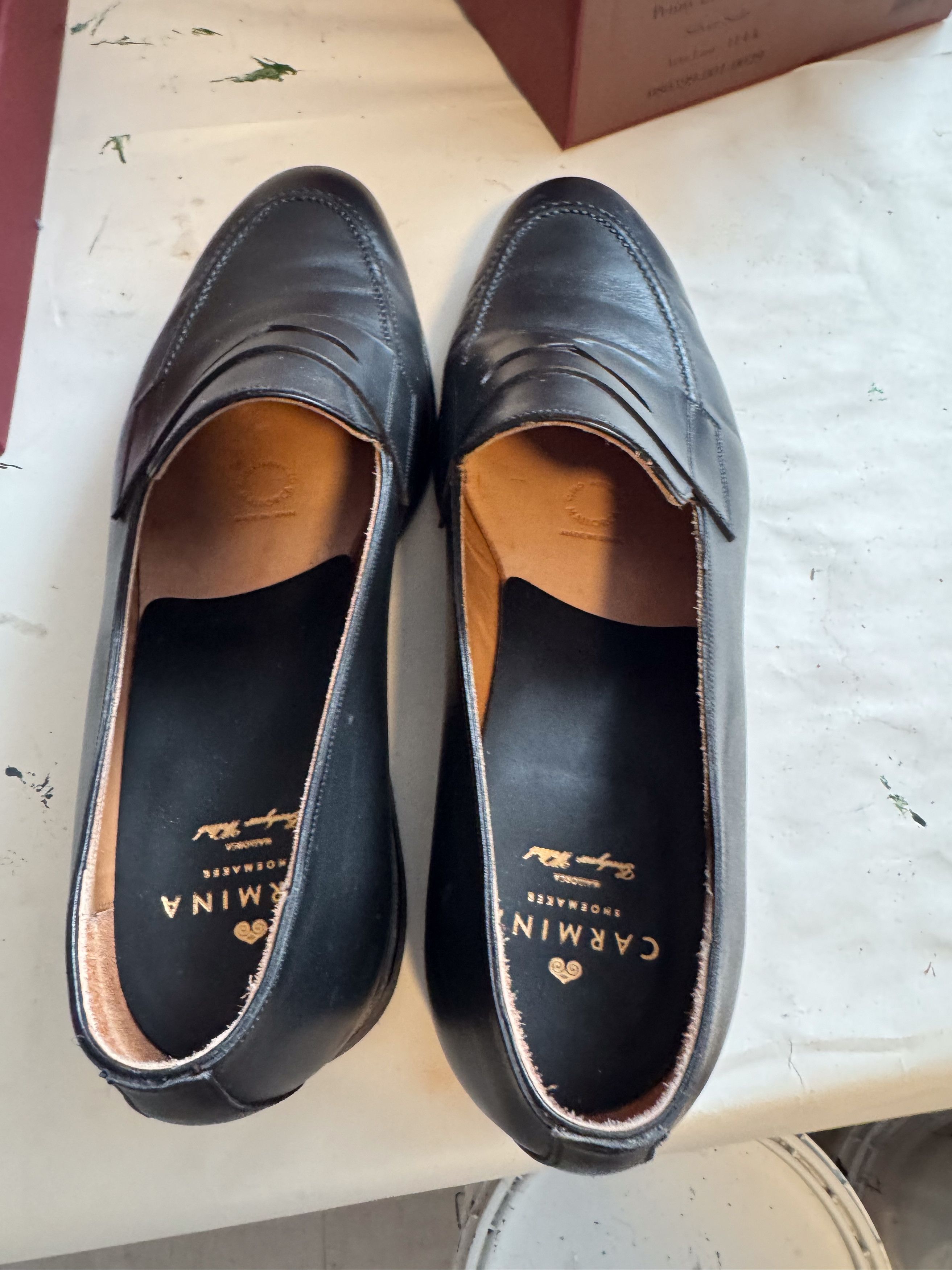 Carmina Penny Loafers 80599 - 12 (Tag 12.5) - Black Leather, Rubber Size US 12 / EU 45 - 7 Thumbnail