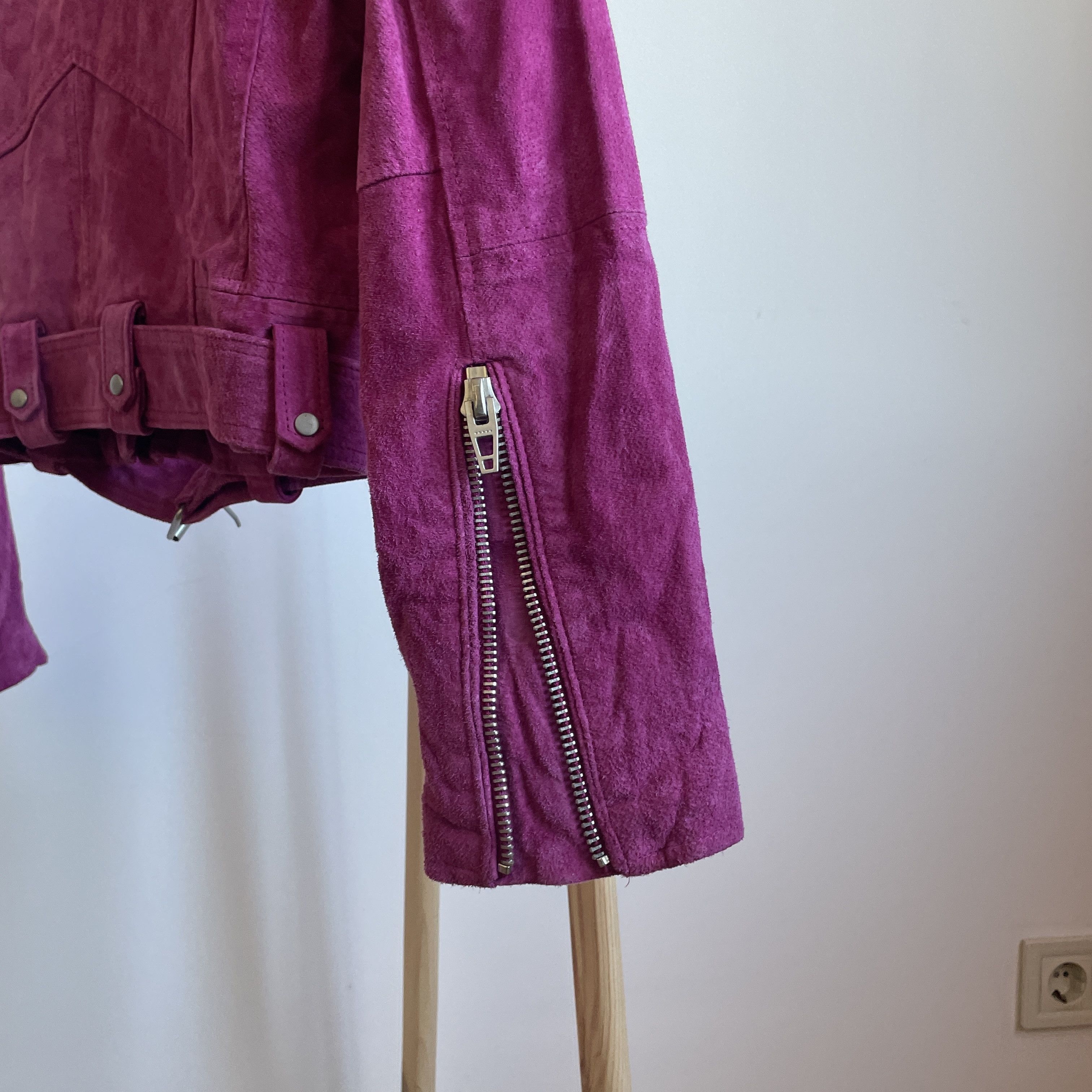 BLANKNYC Blank NYC Womens Crimson Suede Leather Biker Jacket Size M Size M / US 6-8 / IT 42-44 - 8 Thumbnail