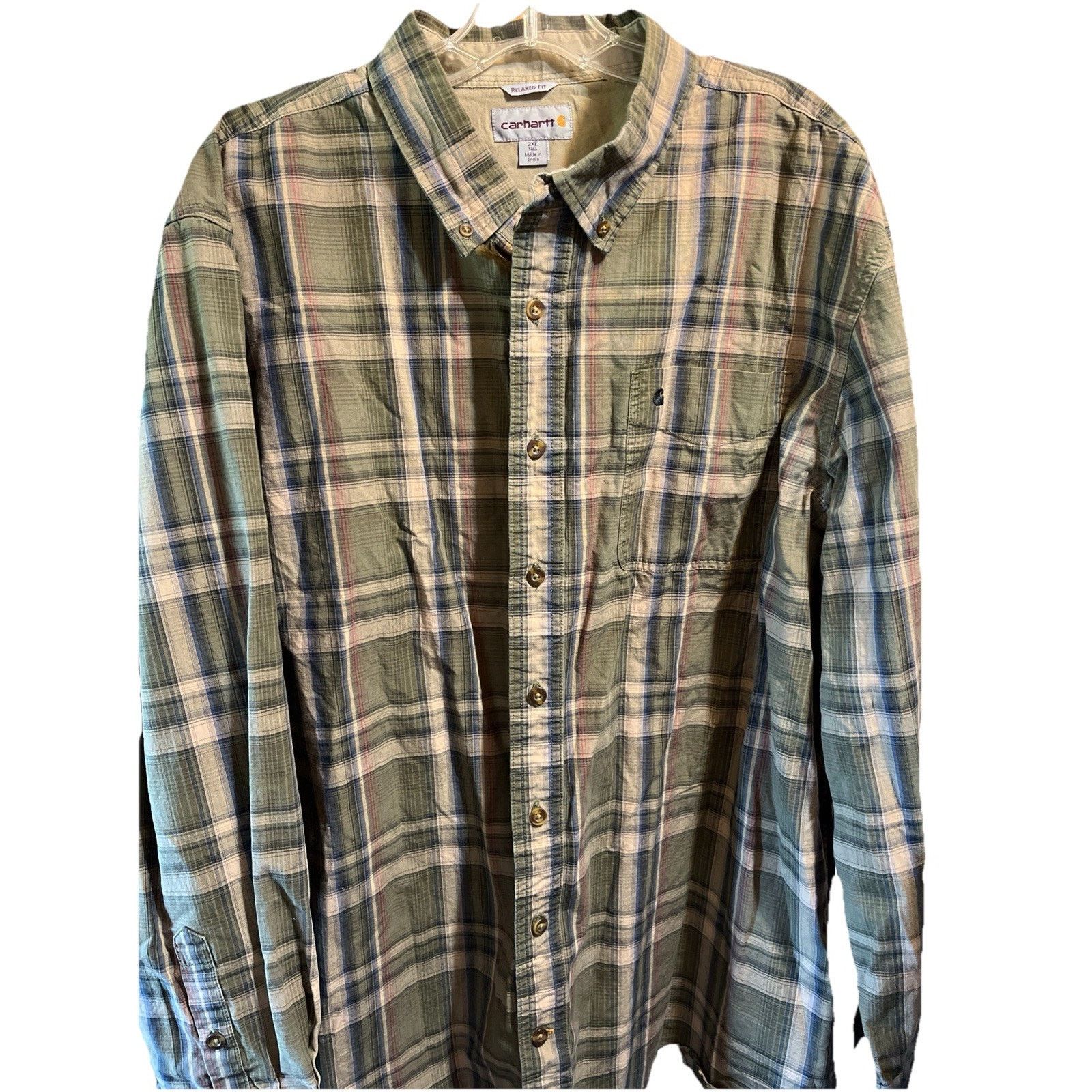 Carhartt Carhartt Shirt Men's XXLT Green Plaid Outdoor Relaxed Button Size US XXL / EU 58 / 5 - 1 Thumbnail