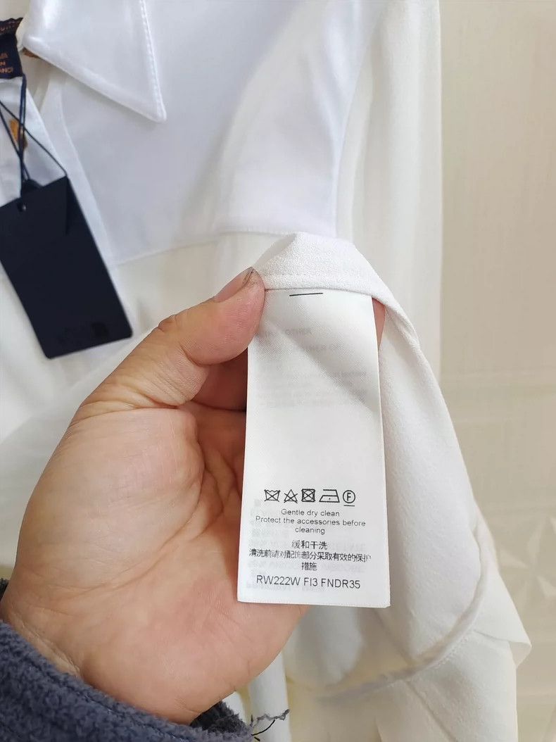 Louis Vuitton Louis Vuitton White Long Sleeve Pleated Shirt Dress-2506 Size L / US 10 / IT 46 - 7 Thumbnail