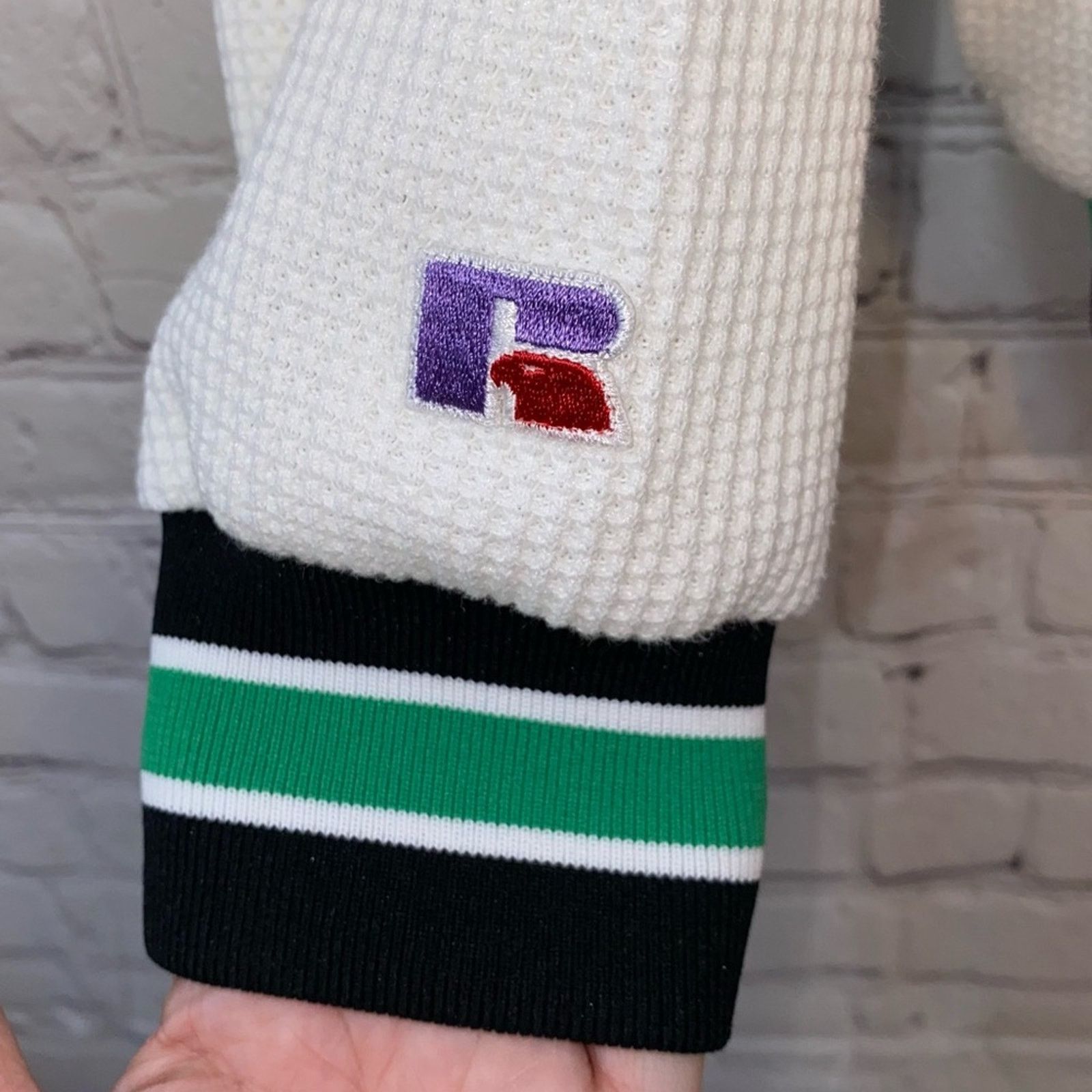 Russell Athletic Russell White Waffle V Neck Pullover VTG Size US XXL / EU 58 / 5 - 6 Thumbnail