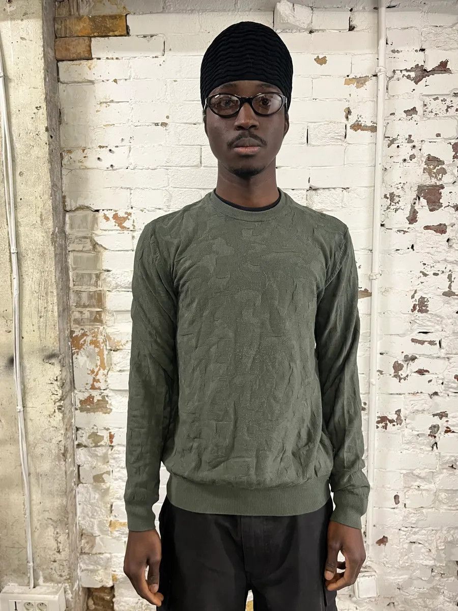 Emporio Armani SS2020 Emporio Armani Military Relief Green Sweater Size US S / EU 44-46 / 1 - 2 Thumbnail