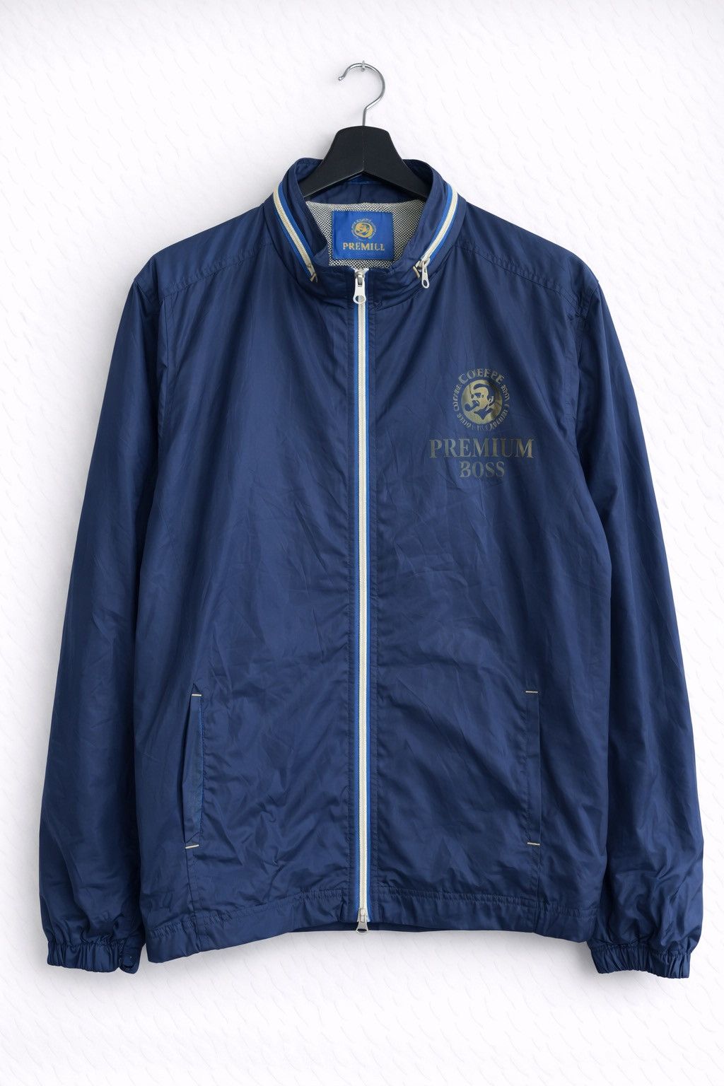 Japanese Brand Premium Boss Coffee Blue Zip-Up Jacket – Vintage Japanese Size US L / EU 52-54 / 3 - 1 Thumbnail