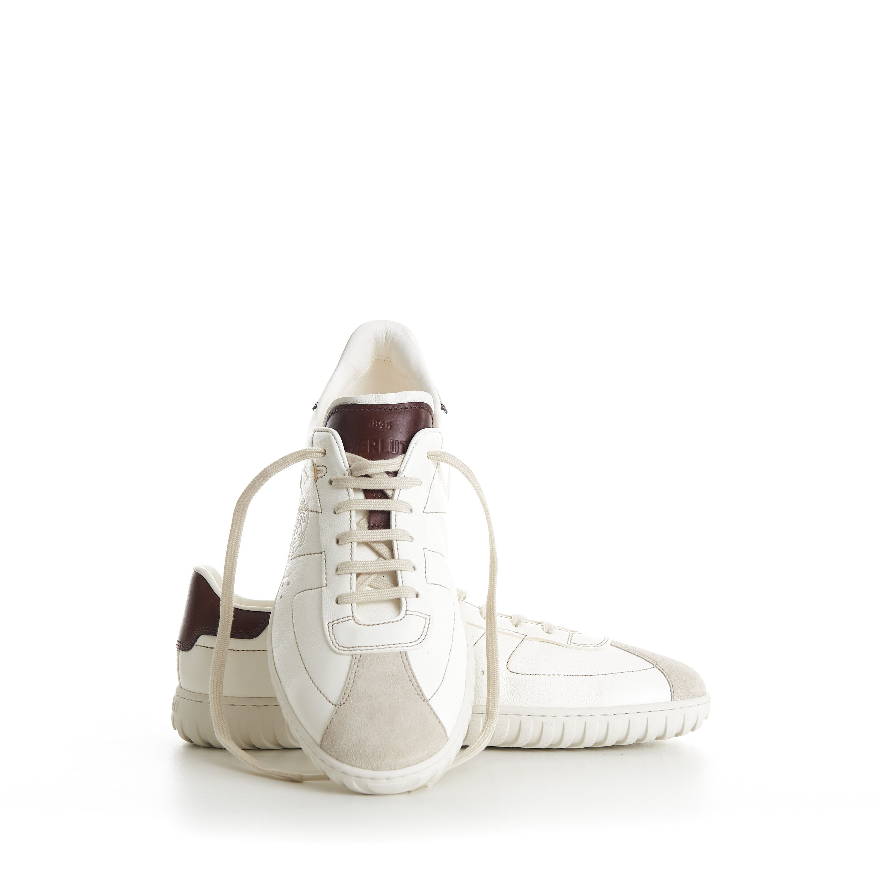 Berluti White Trainer Leather Sneaker - Scritto, Patina Leather Tab Size US 7.5 / EU 40-41 - 11 Thumbnail