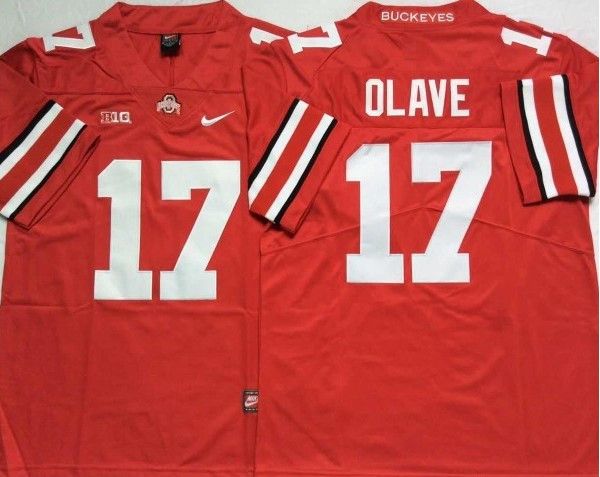 Other Men's Ohio State Buckeyes White 17 OLAVE Red Jerseys Size US M / EU 48-50 / 2 - 3 Thumbnail