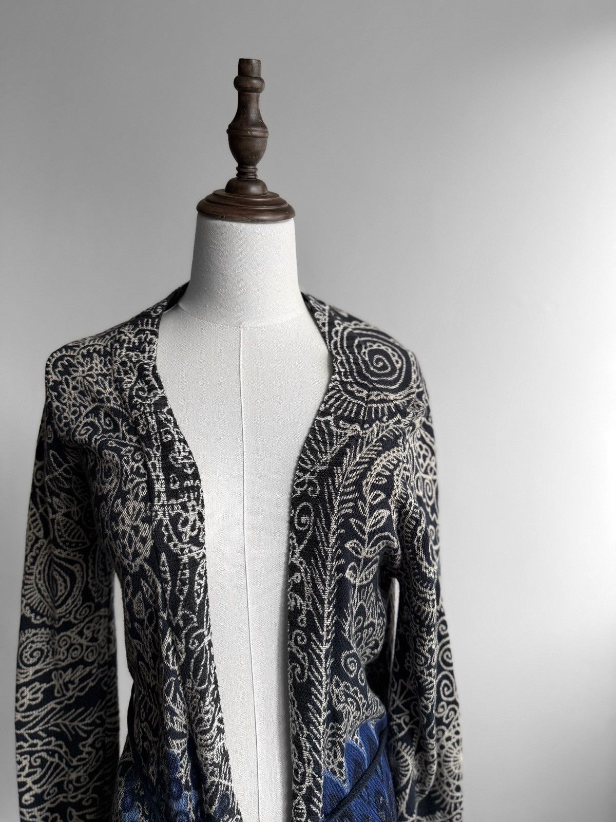 Desigual Desigual Womens Patterned Mixed Media Open Front Cardigan Size M / US 6-8 / IT 42-44 - 2 Thumbnail
