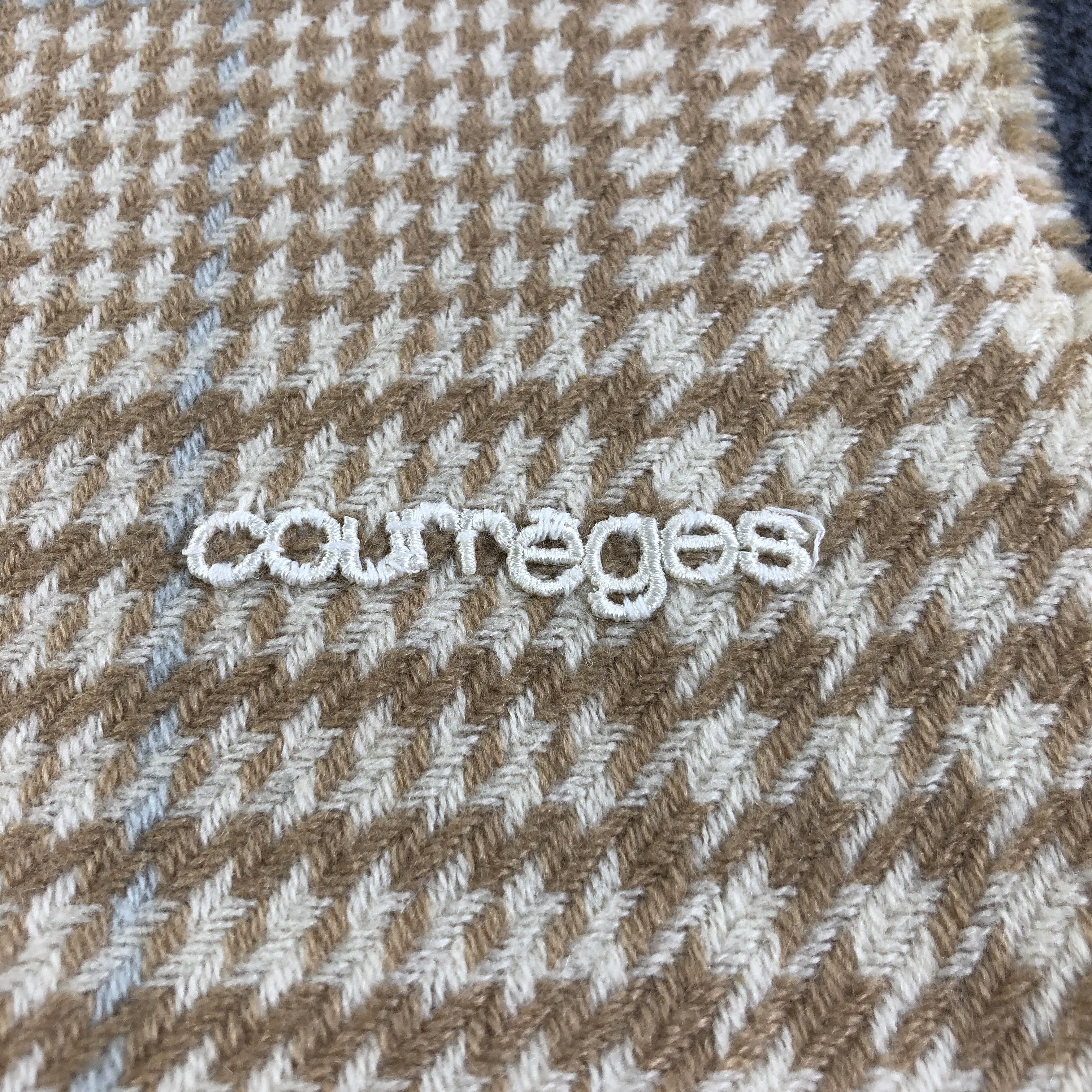 Courreges Courreges Houndstooth Cashmere Scarf Muffler V1362 Size ONE SIZE - 4 Thumbnail