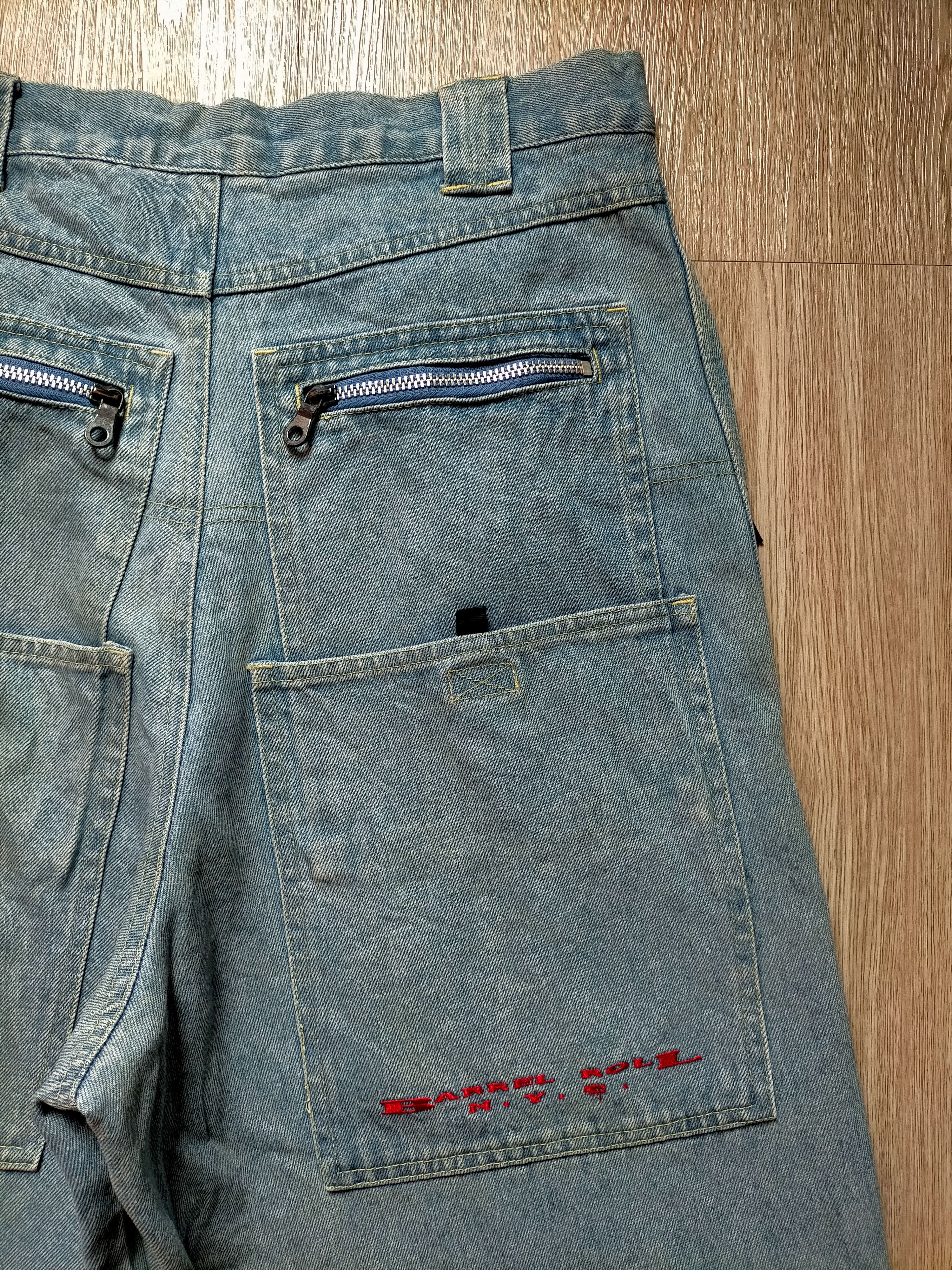 JNCO × Japanese Brand Barrel Roll N.y.c Baggy Double Pocket Hip Hop Style Size US 31 - 11 Thumbnail