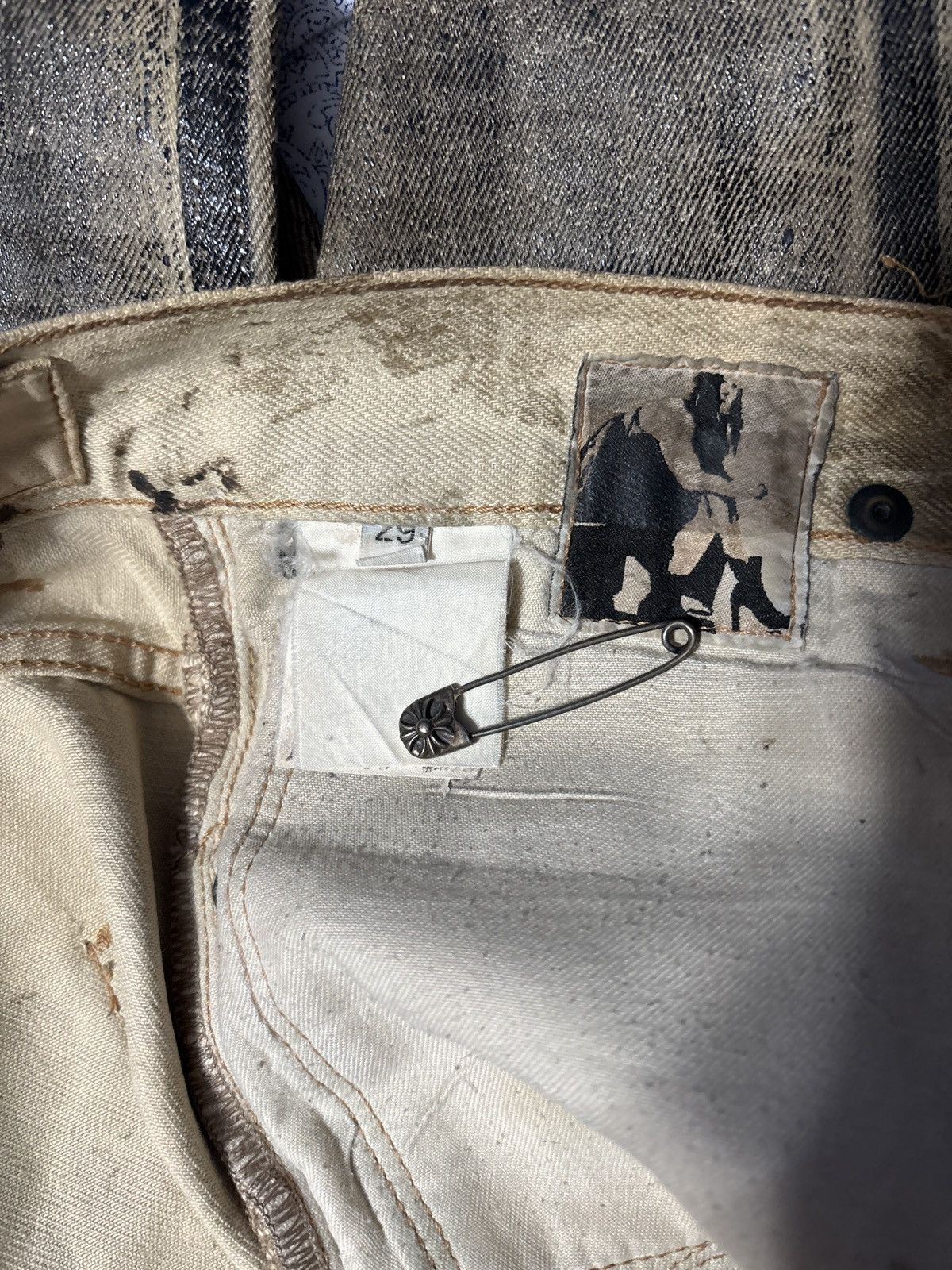 Rick Owens Rick Owens SS 2010 Cream Gravel Waxed Jeans Size US 29 - 12 Thumbnail