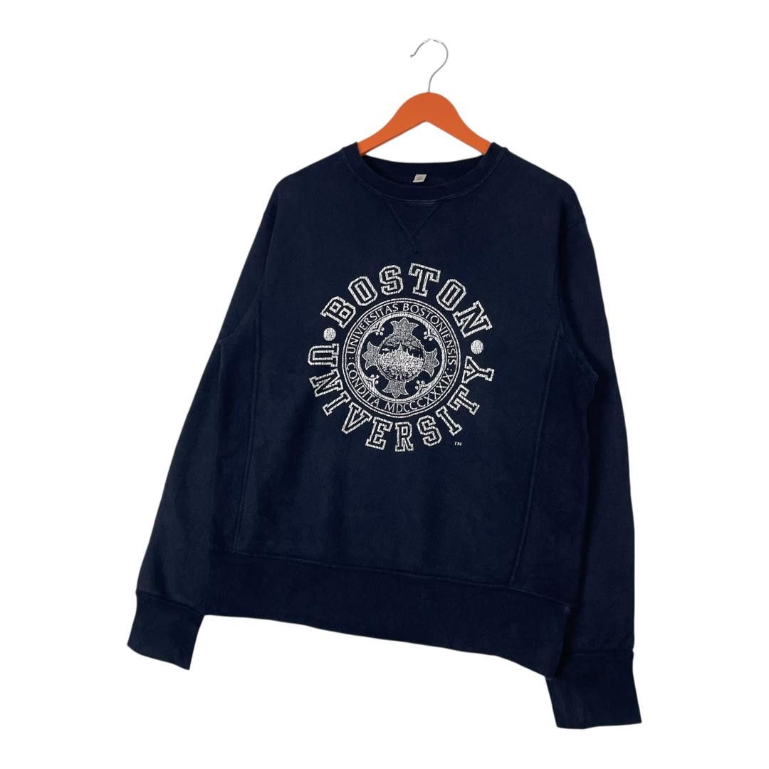 Vintage Vintage Boston University Spell Out Logo Sweatshirt Size US L / EU 52-54 / 3 - 3 Thumbnail