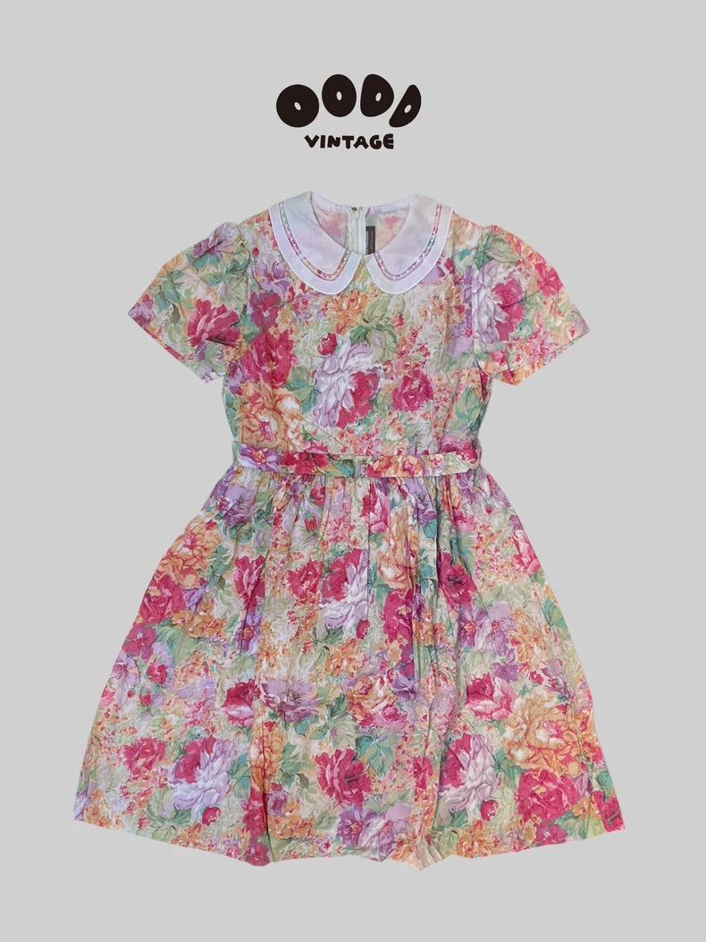 Paco Rabanne Paco Rabanne 80s Floral Short-Sleeve Dress - dmc Size US 36 / EU 52 - 1 Thumbnail