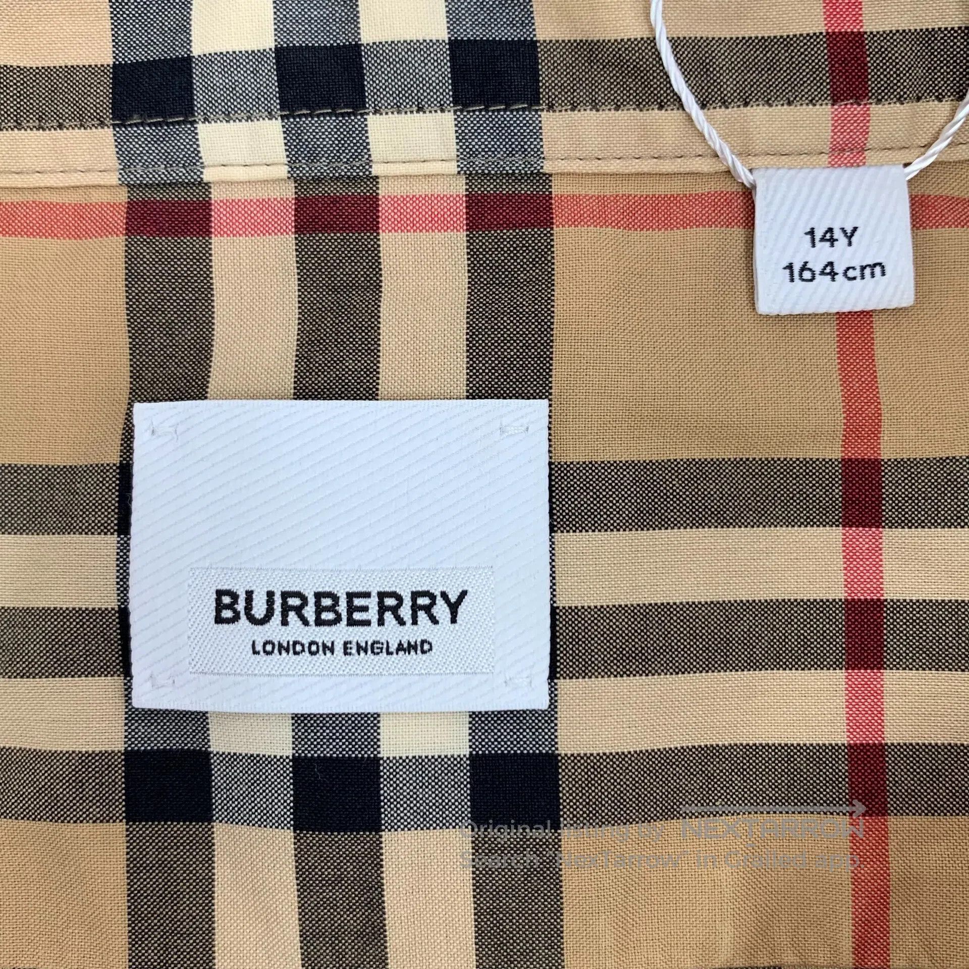 Burberry Burberry Size 14Y Brown classic check design cotton collar Size S / US 4 / IT 40 - 5 Thumbnail