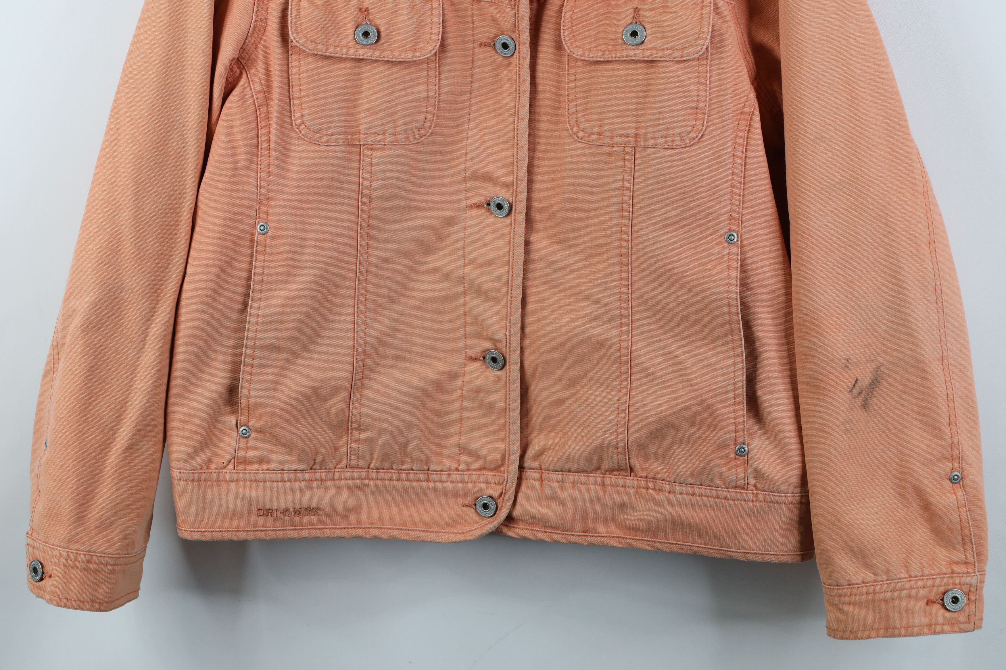 Vintage Vintage Y2K Streetwear Canvas Trucker Jacket Salmon Pink Size L / US 10 / IT 46 - 3 Thumbnail