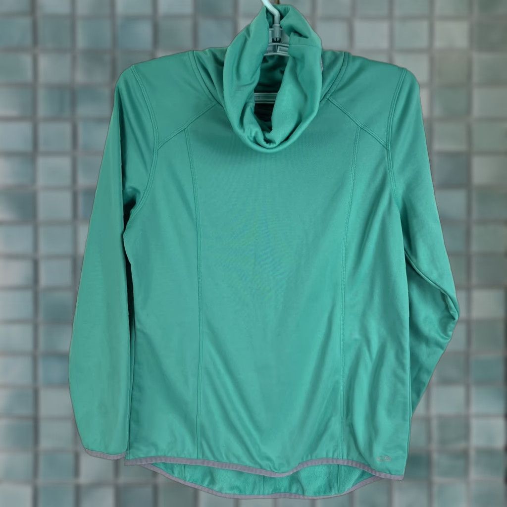 Champion Champion Sweatshirt Women's Size L Green Duo Dry Running Cowl Neck Long Sleeve Size L / US 10 / IT 46 - 1 Thumbnail