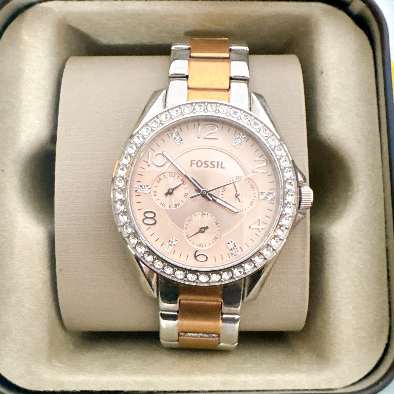 Fossil Fossil ES4145 Womens Riley Two-Tone Stainless Steel Watch Size ONE SIZE - 2 Thumbnail