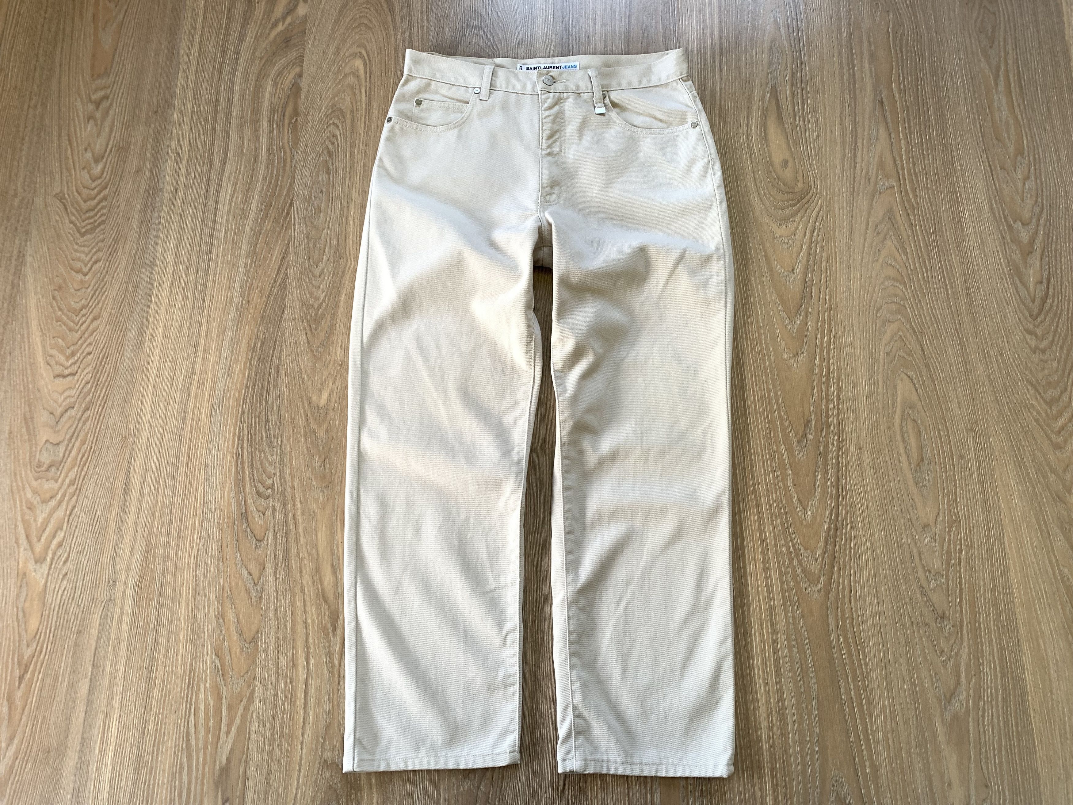 Yves Saint Laurent Yves Saint Laurent Vintage Beige Denim Jeans Size US 34 / EU 50 - 2 Thumbnail