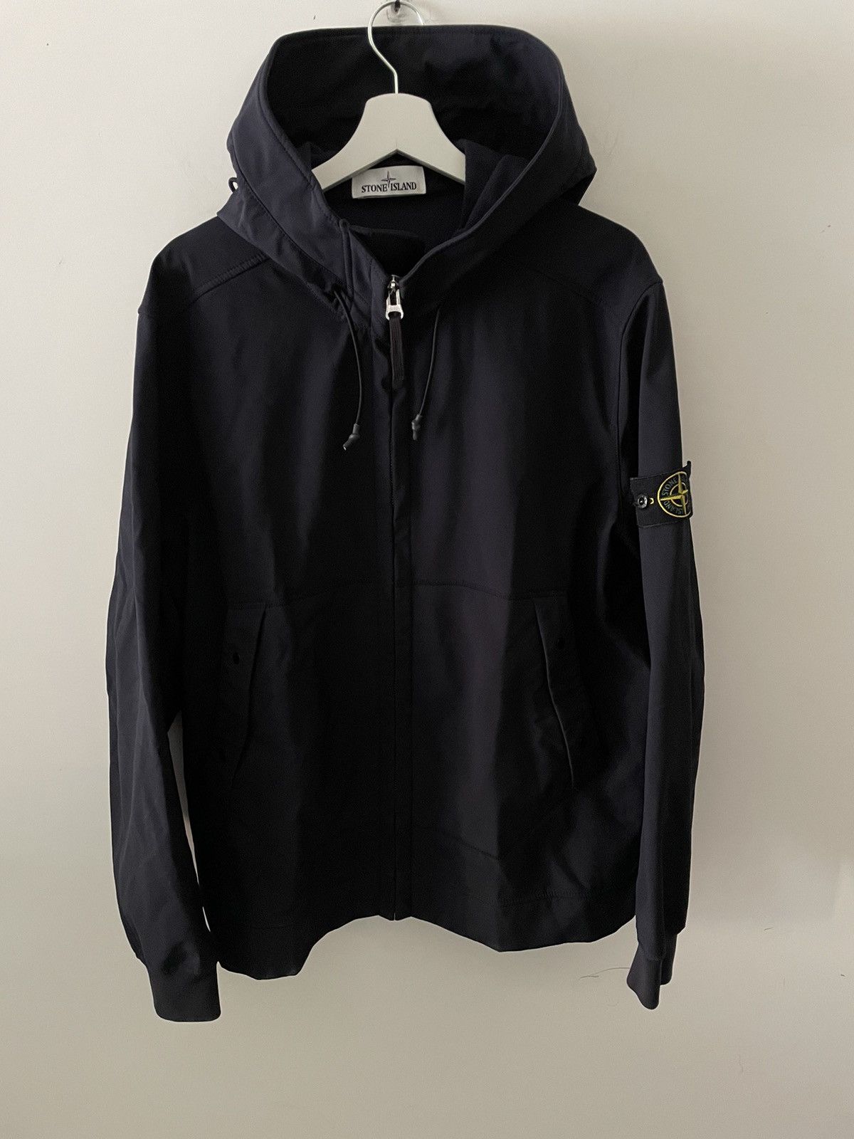 image of Jacket Stone Island Soft Shell in Blue, Men's (Size 2XL)