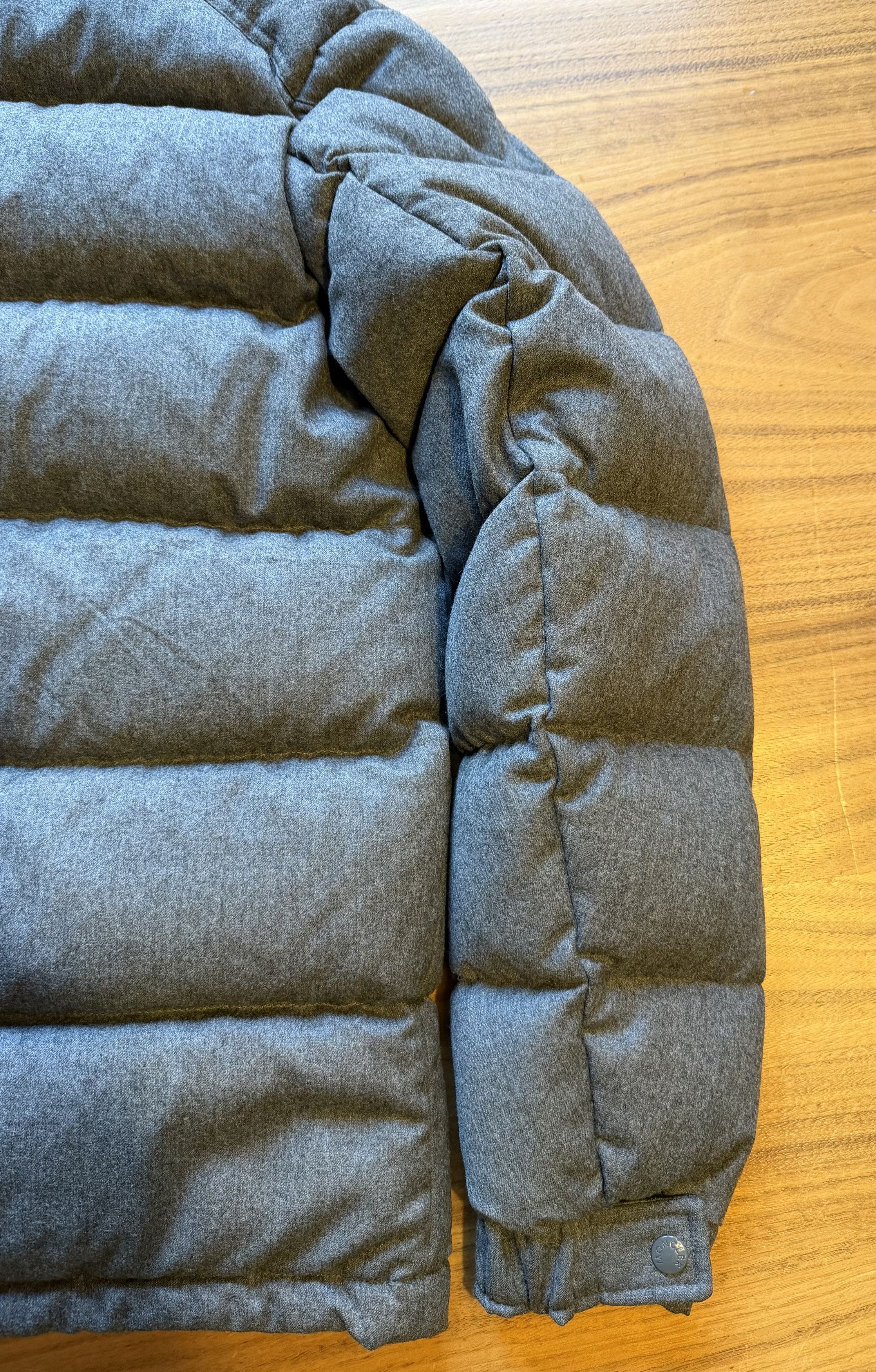 Moncler Montgenevre Gray Wool Flannel Hooded Puffer Jacket Size US XL / EU 56 / 4 - 14 Thumbnail
