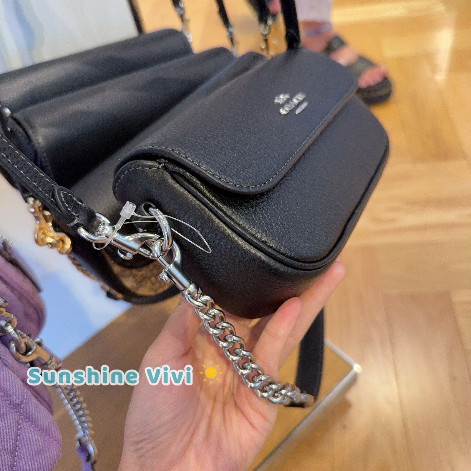 Coach NWT Coach Hailey Flap Bag Leather CAN72 Silver/Black Size ONE SIZE - 2 Thumbnail