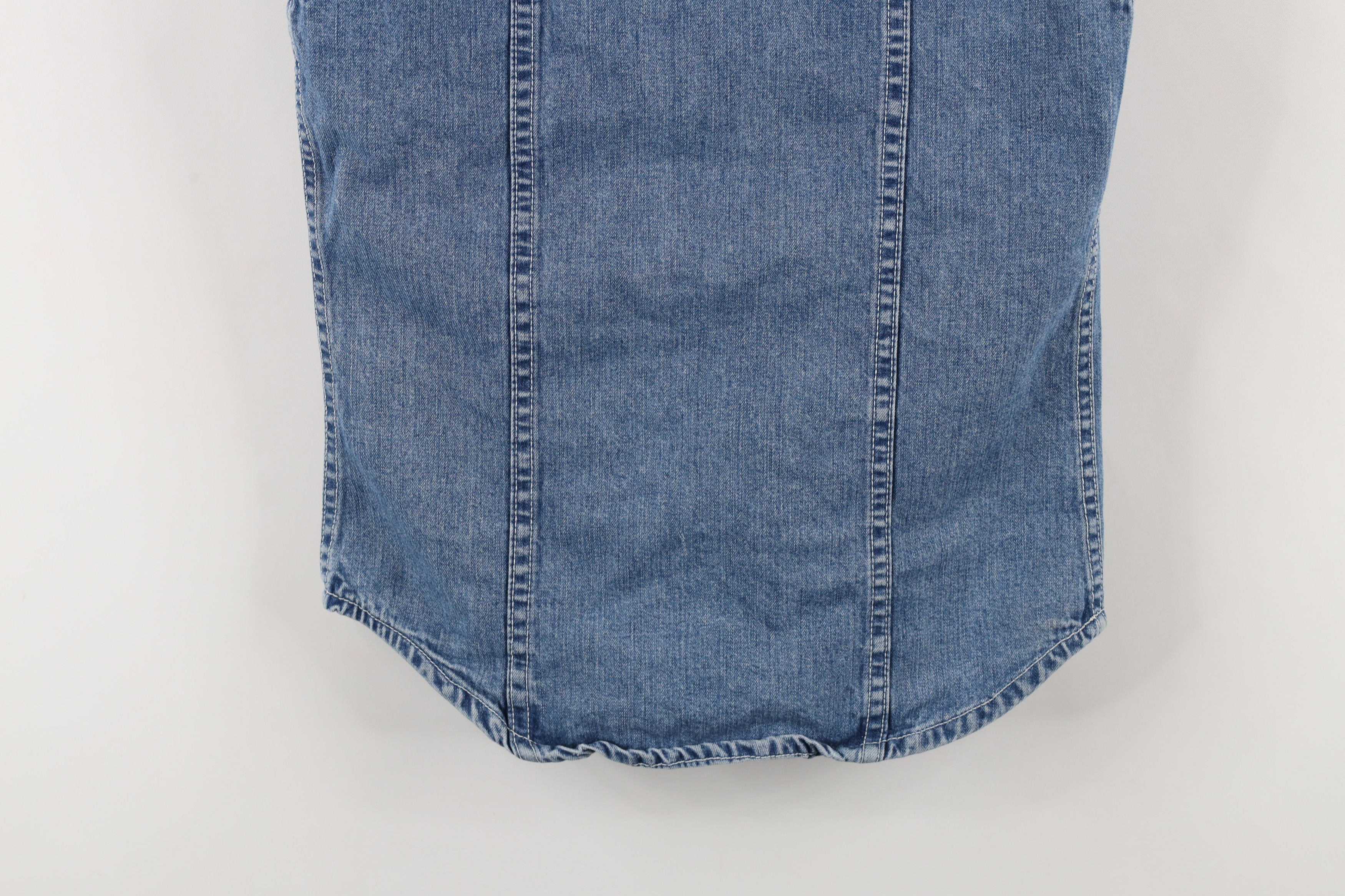 DKNY × Vintage Vintage 90s DKNY Western Denim Jean Sleeveless Button Shirt Size S / US 4 / IT 40 - 14 Thumbnail