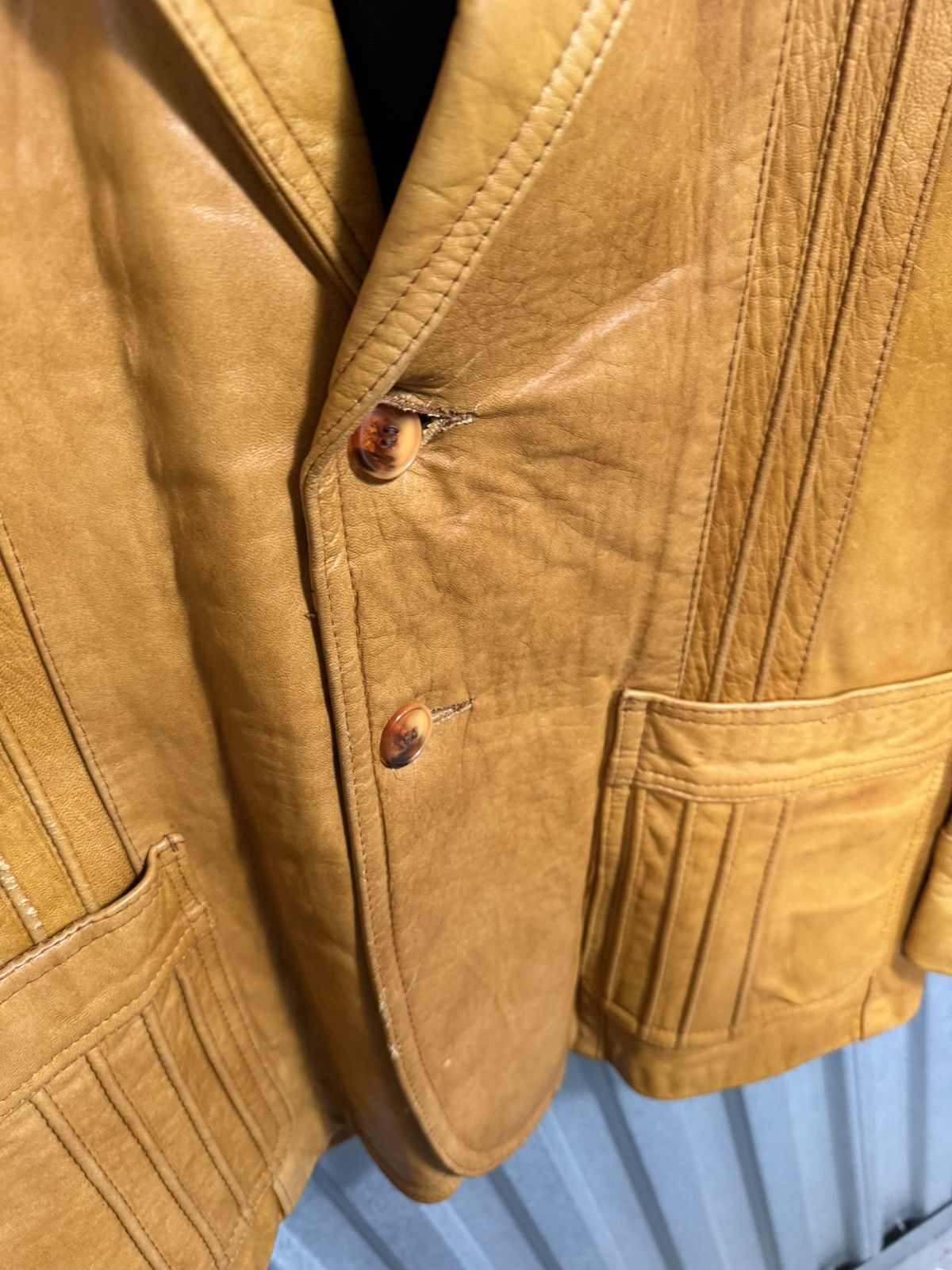 Cosa Nova 70s Vintage Casa Nova Leather Western Tuxedo Cowboy Jacket Size US L / EU 52-54 / 3 - 7 Thumbnail