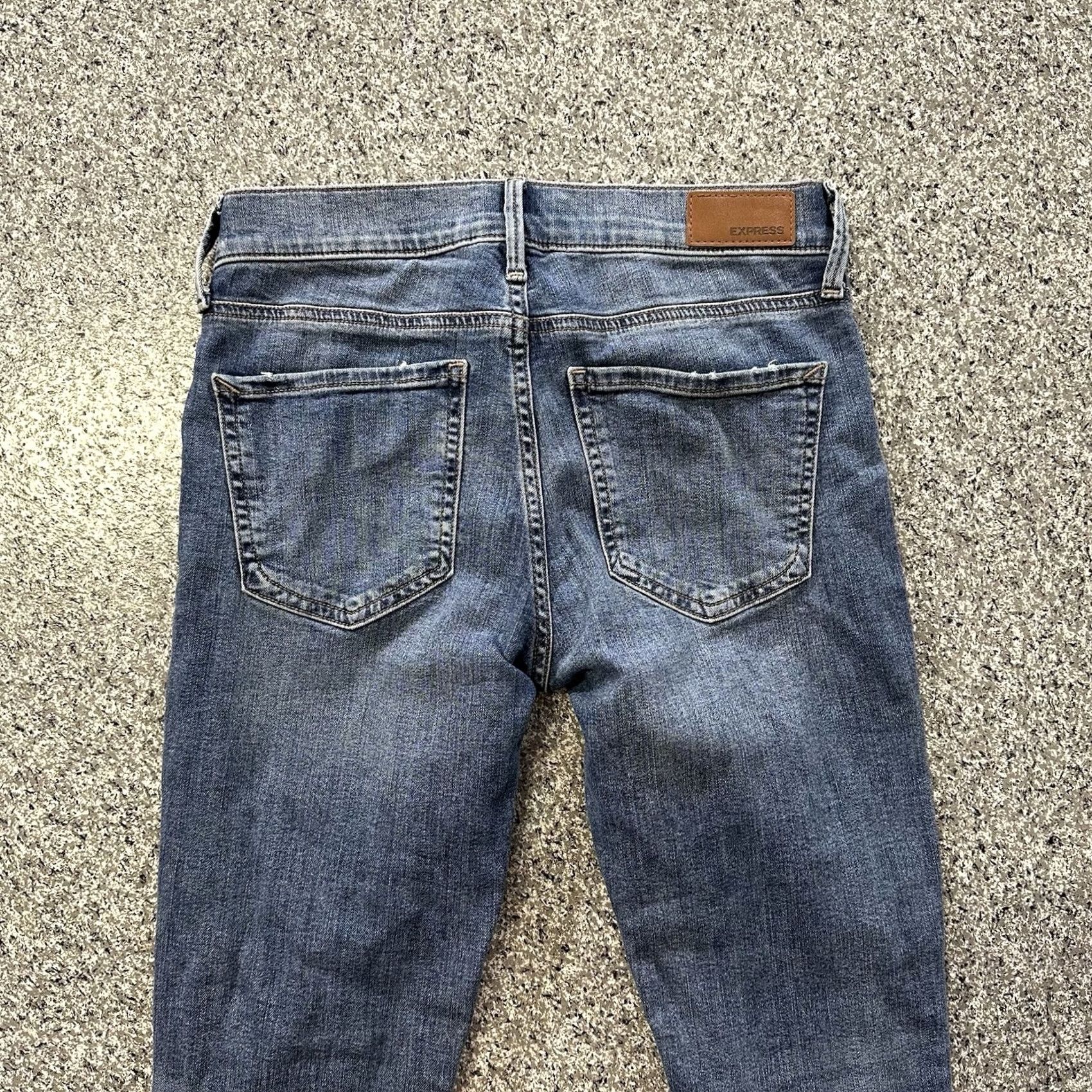Express Express Jeans Womens 0 26x26 Mid Rise Cropped Jeggings Raw Hem Stretch Denim Jeans Shirt? Size 26" / US 2 / IT 38 - 5 Thumbnail