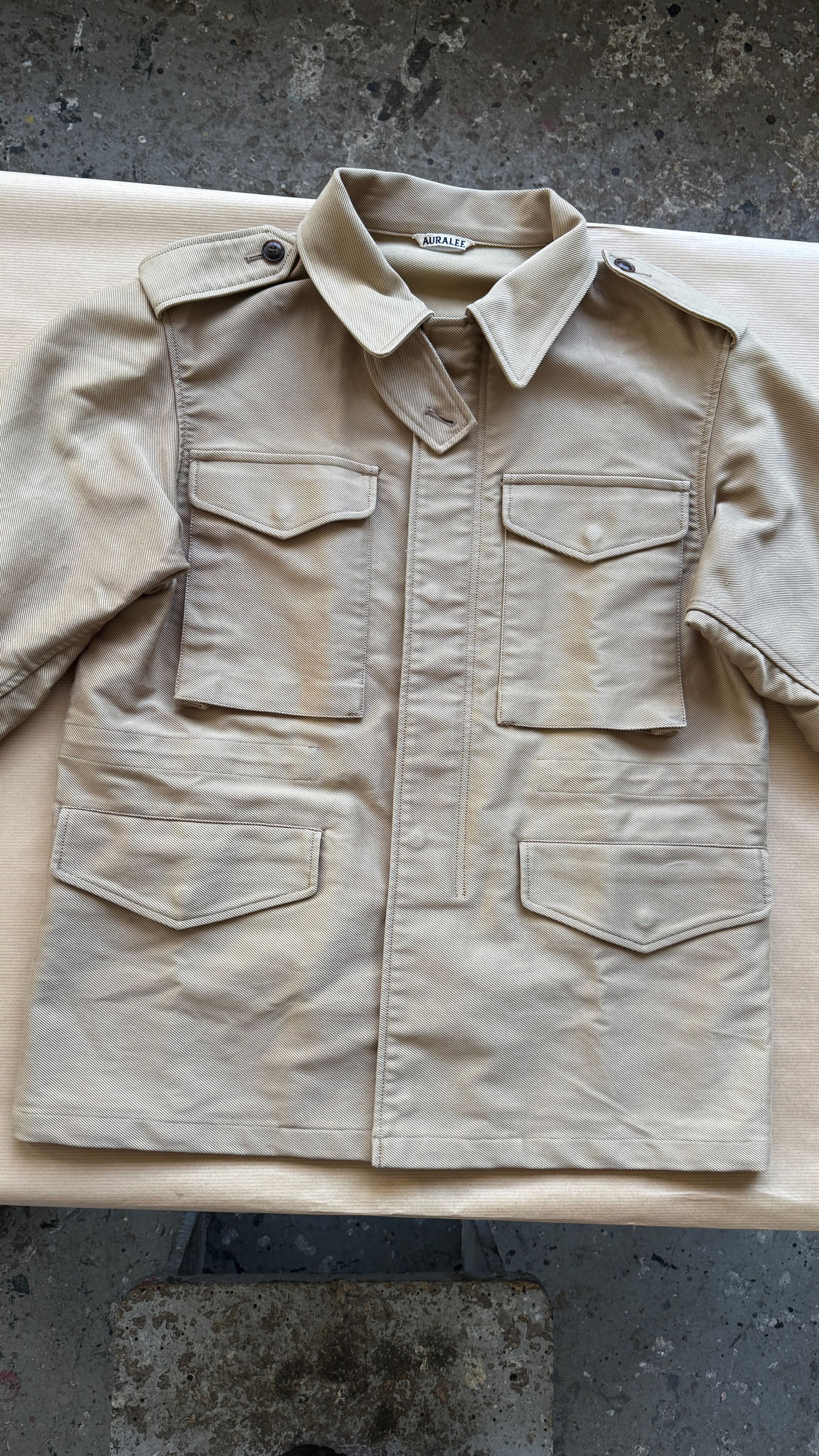 Auralee aa . 3 . M65 WASHED DOUBLE CLOTH FIELD JACKET . A6SB01AR Size US S / EU 44-46 / 1 - 7 Thumbnail