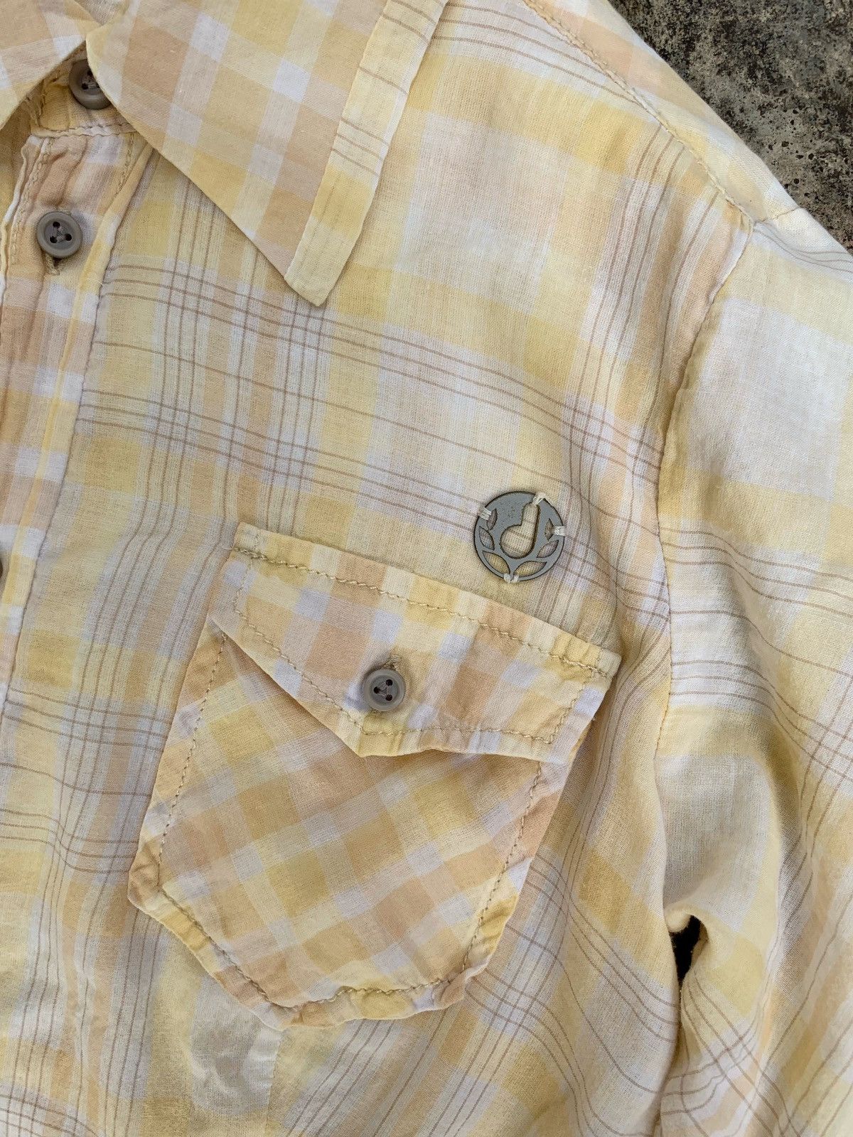 Diesel Diesel Plaid Button Up Pocket Yellow Western Shirts Size M / US 6-8 / IT 42-44 - 3 Thumbnail